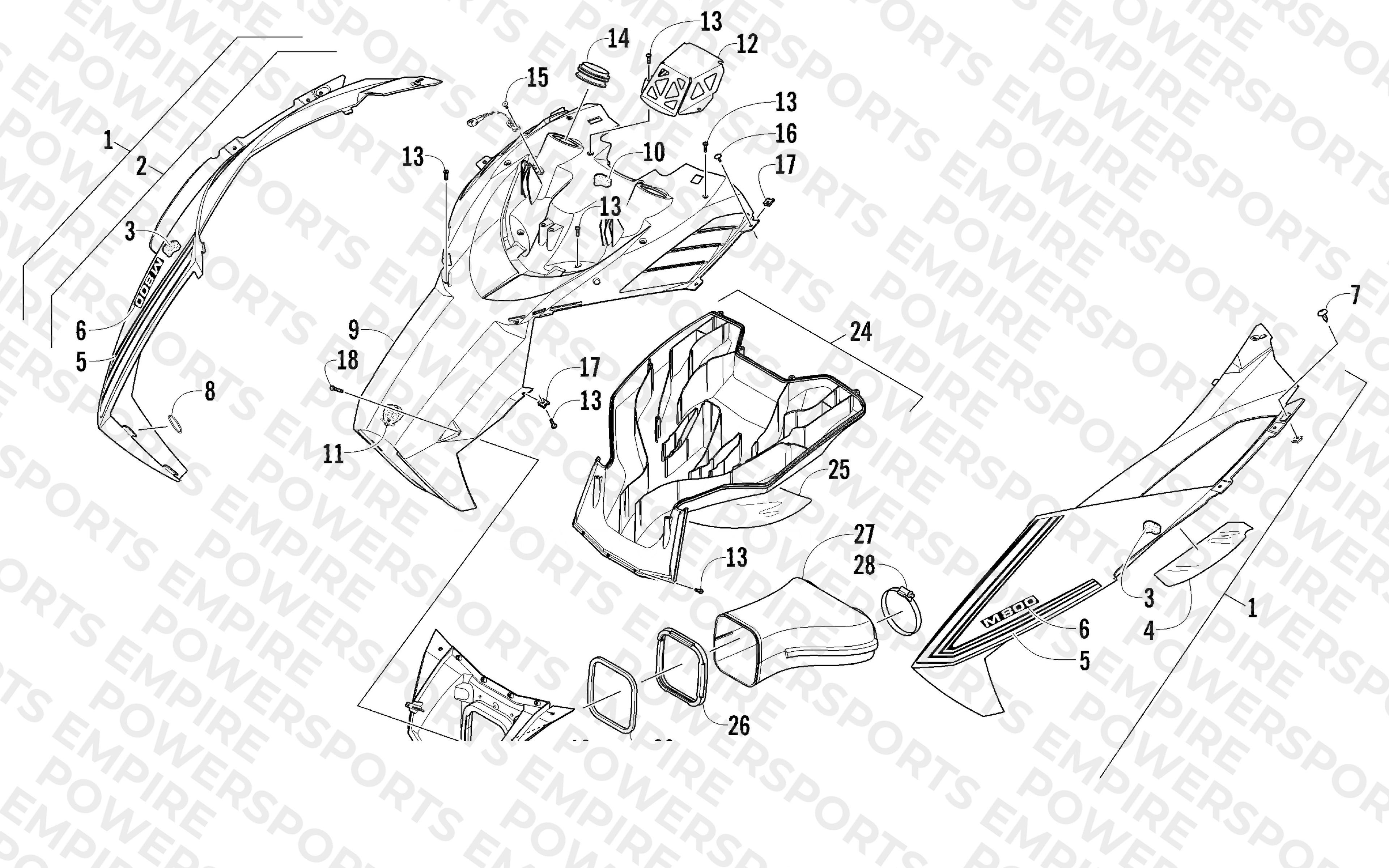 HOOD AND AIR INTAKE ASSEMBLY