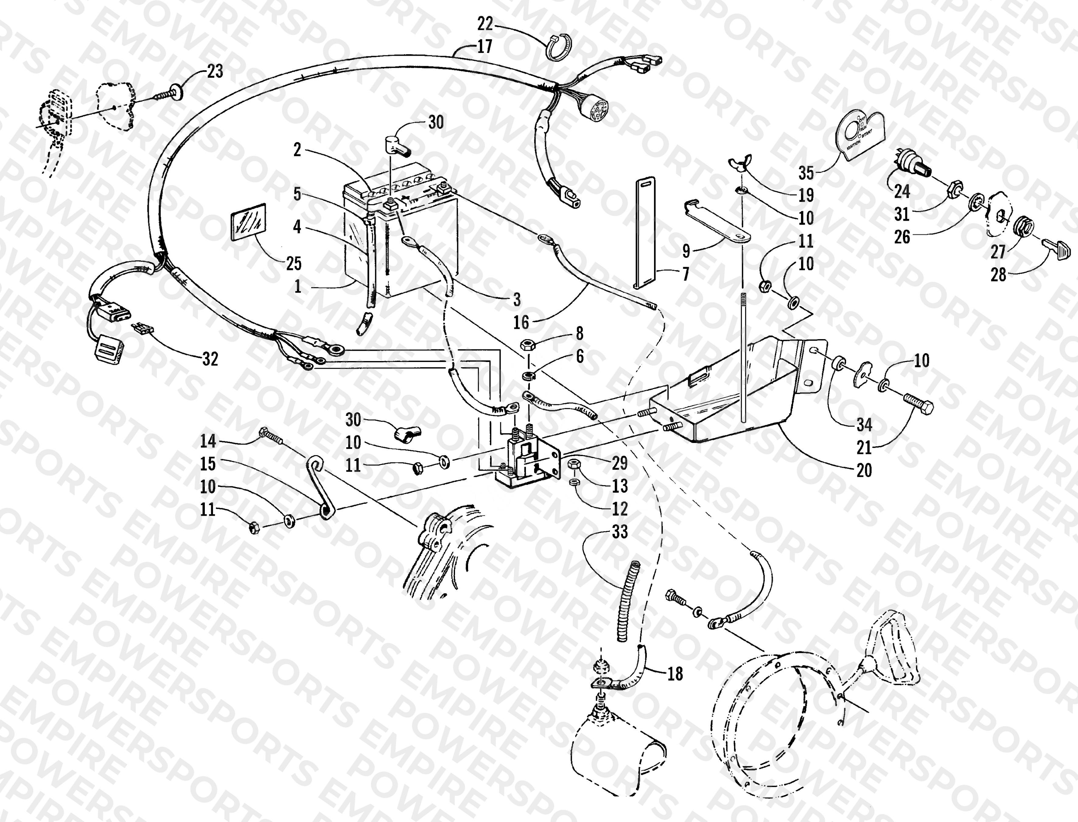 BATTERY, SOLENOID, AND CABLES