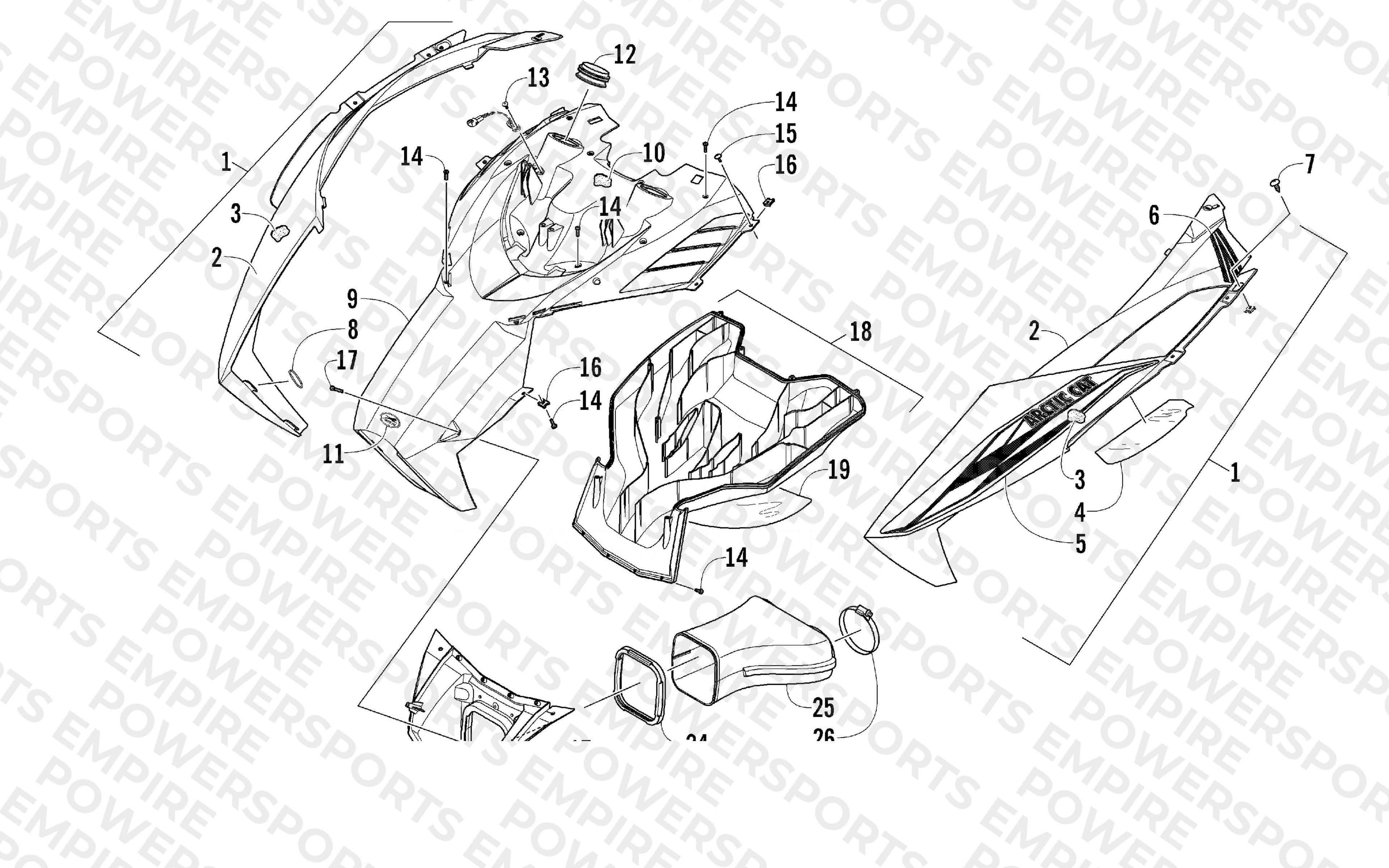 HOOD AND AIR INTAKE ASSEMBLY