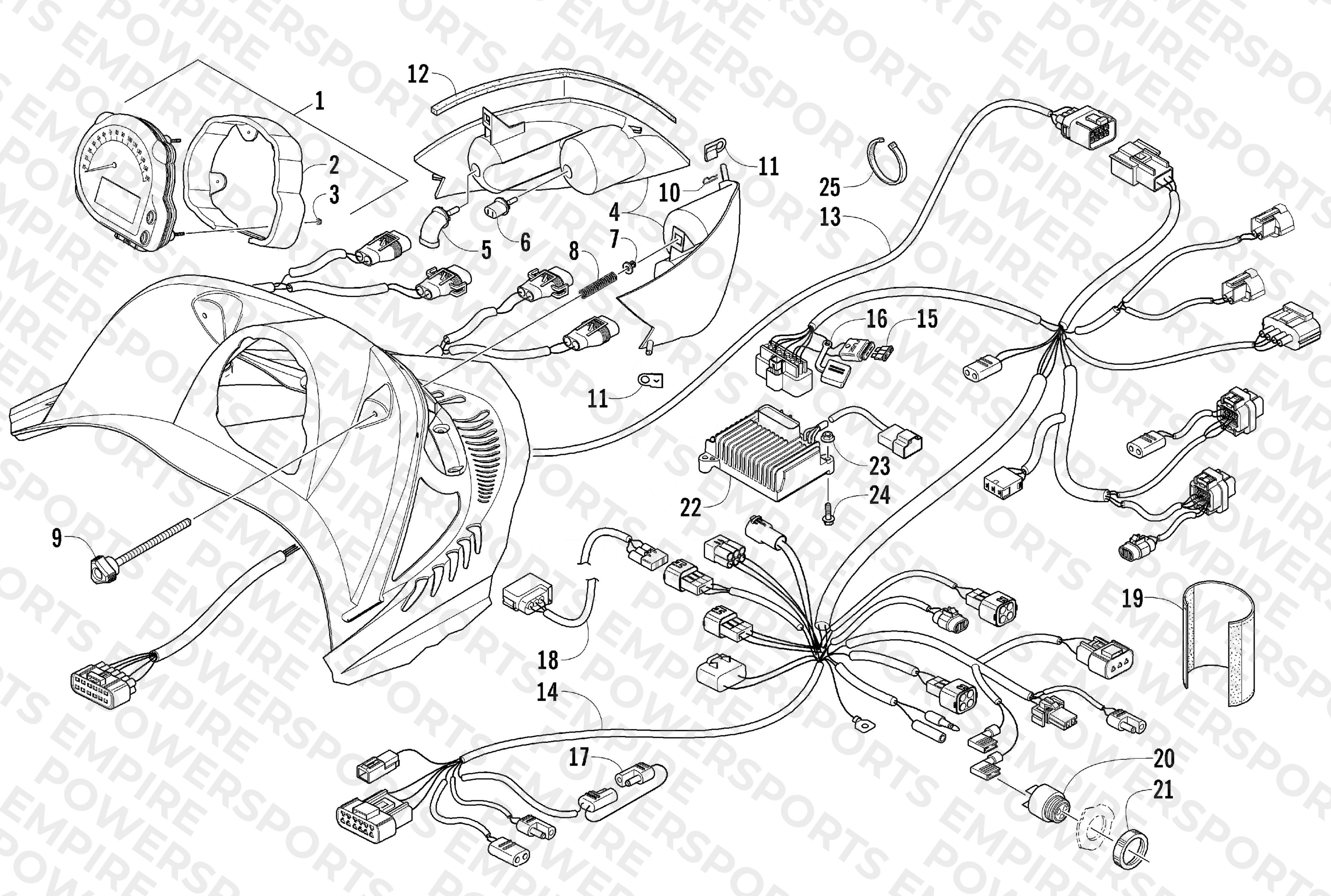 HEADLIGHT, INSTRUMENTS, AND WIRING ASSEMBLIES