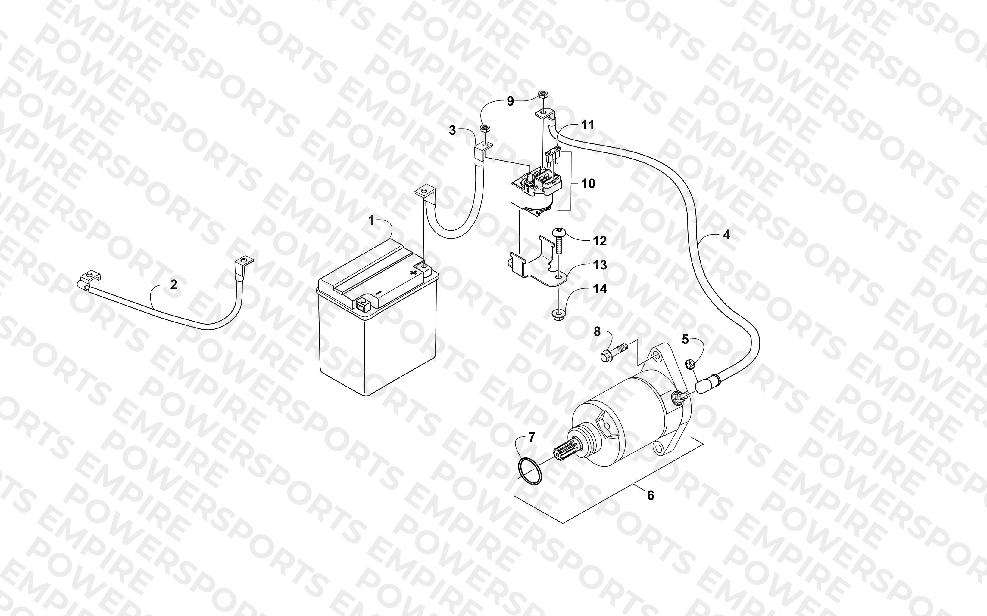 BATTERY AND STARTER ASSEMBLY
