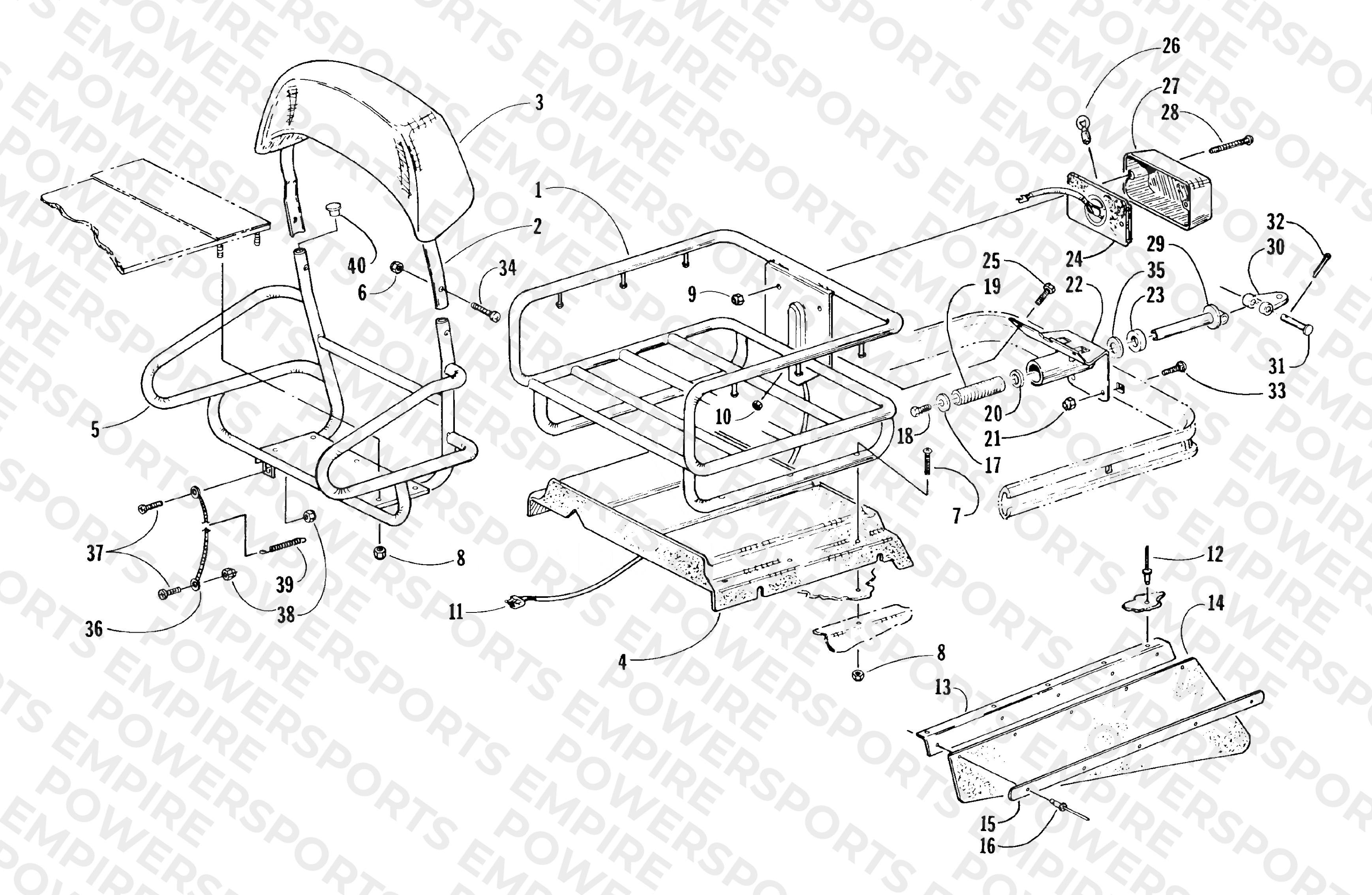 RACK, BACKREST, AND HITCH ASSEMBLIES