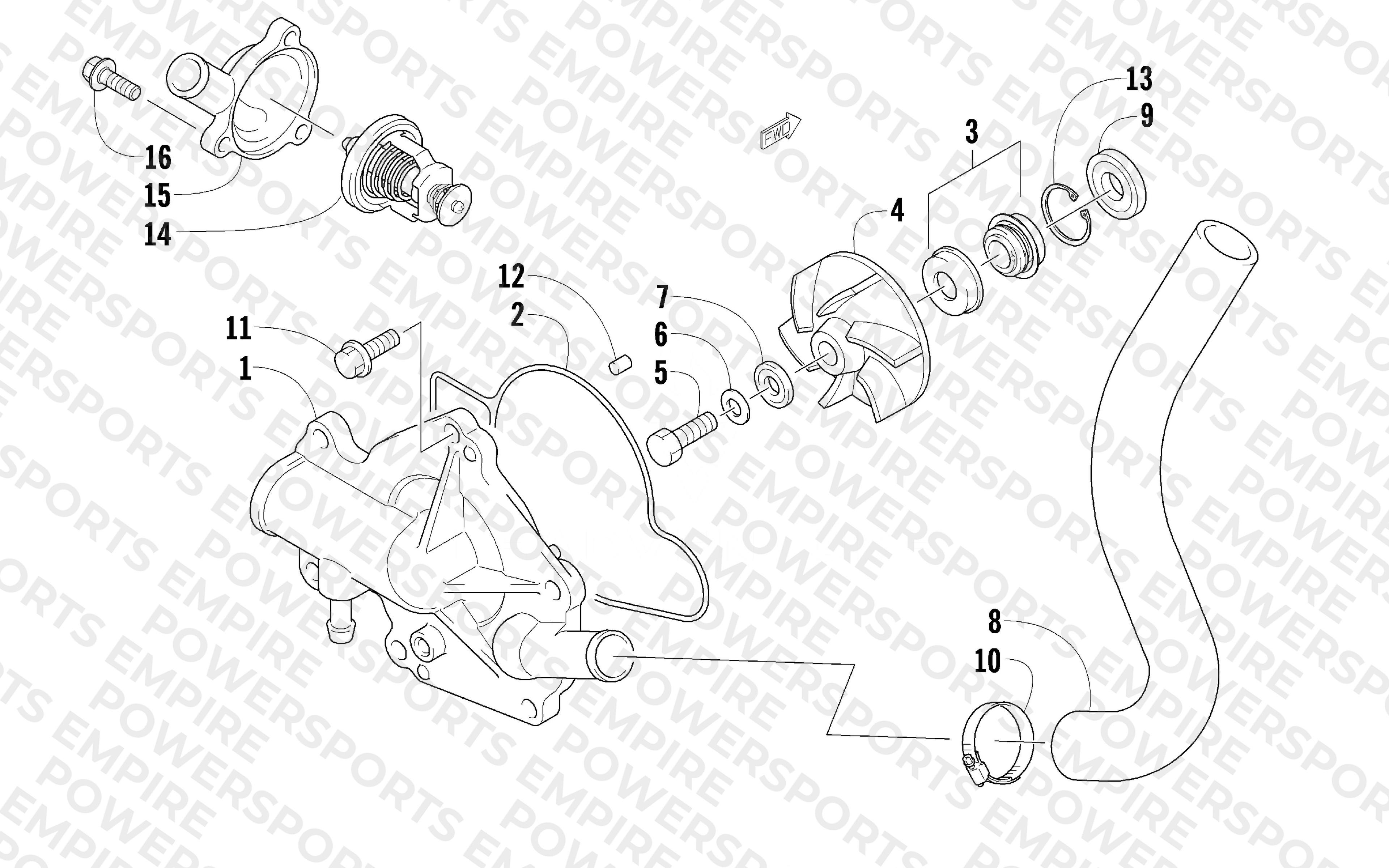 WATER PUMP AND THERMOSTAT