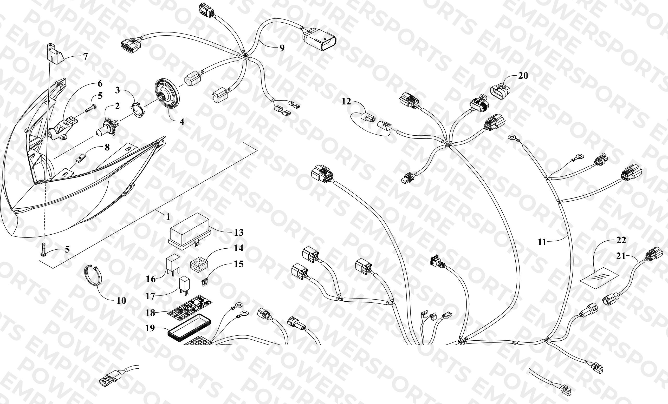 HEADLIGHT AND WIRING ASSEMBLIES