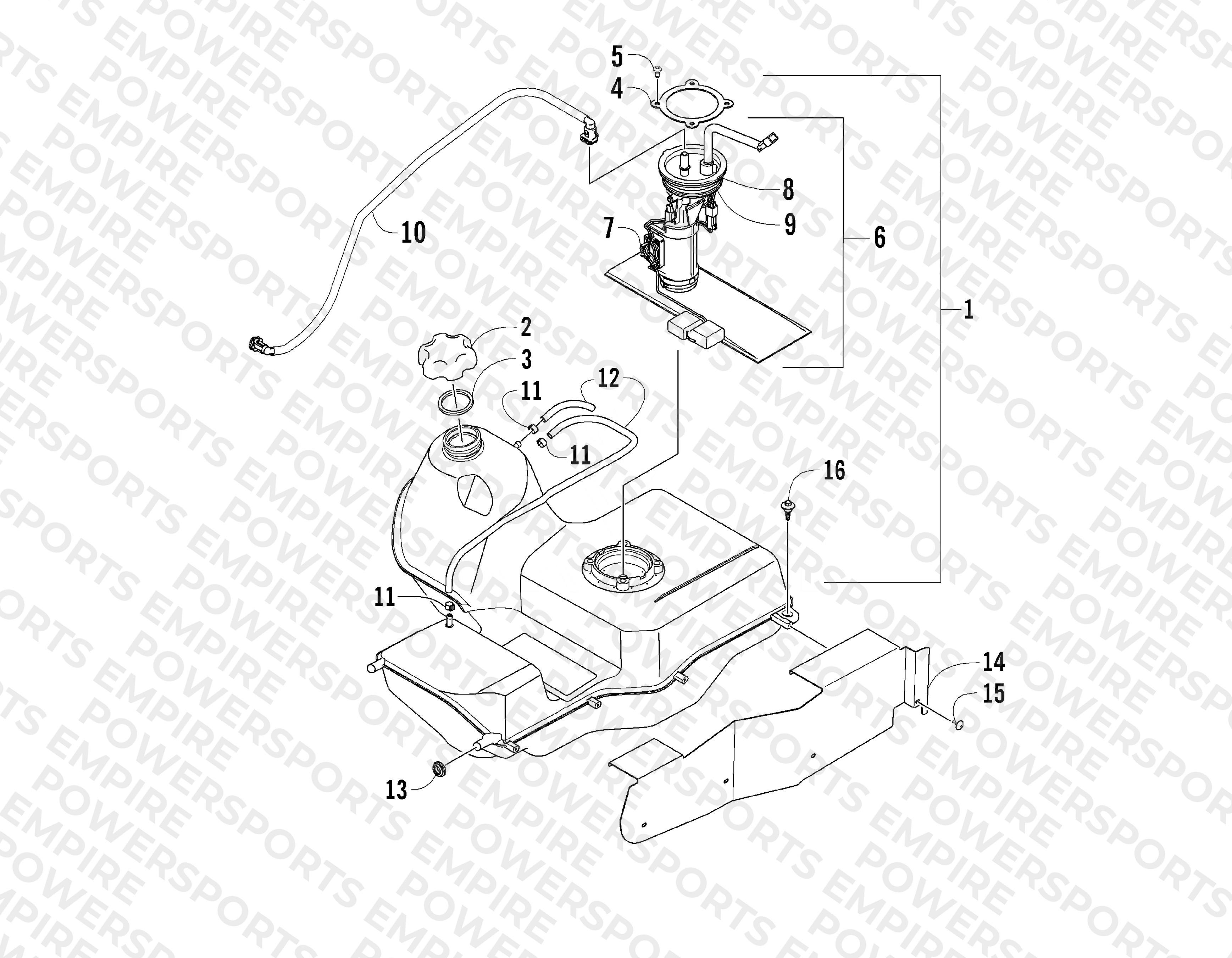 GAS TANK ASSEMBLY (Up to VIN: VX8T226541)