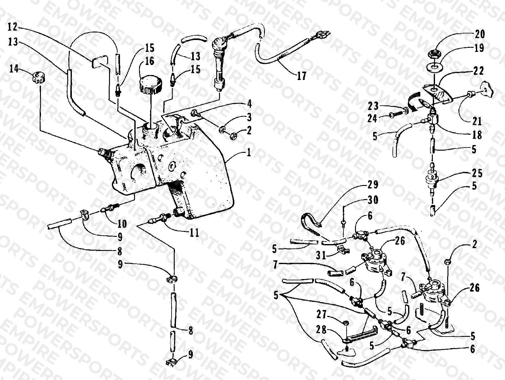 OIL TANK AND FUEL PUMP