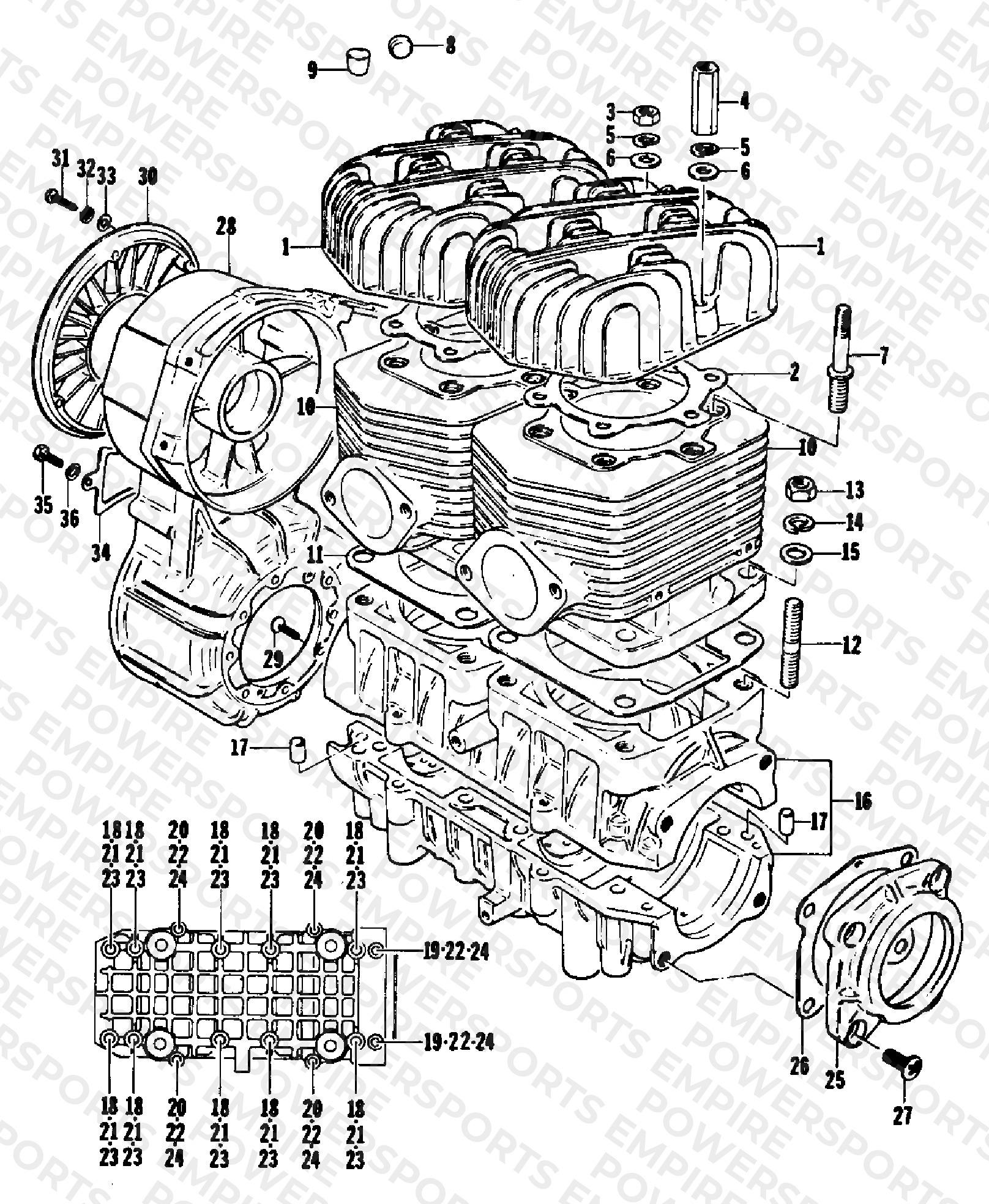 CRANKCASE AND CYLINDER