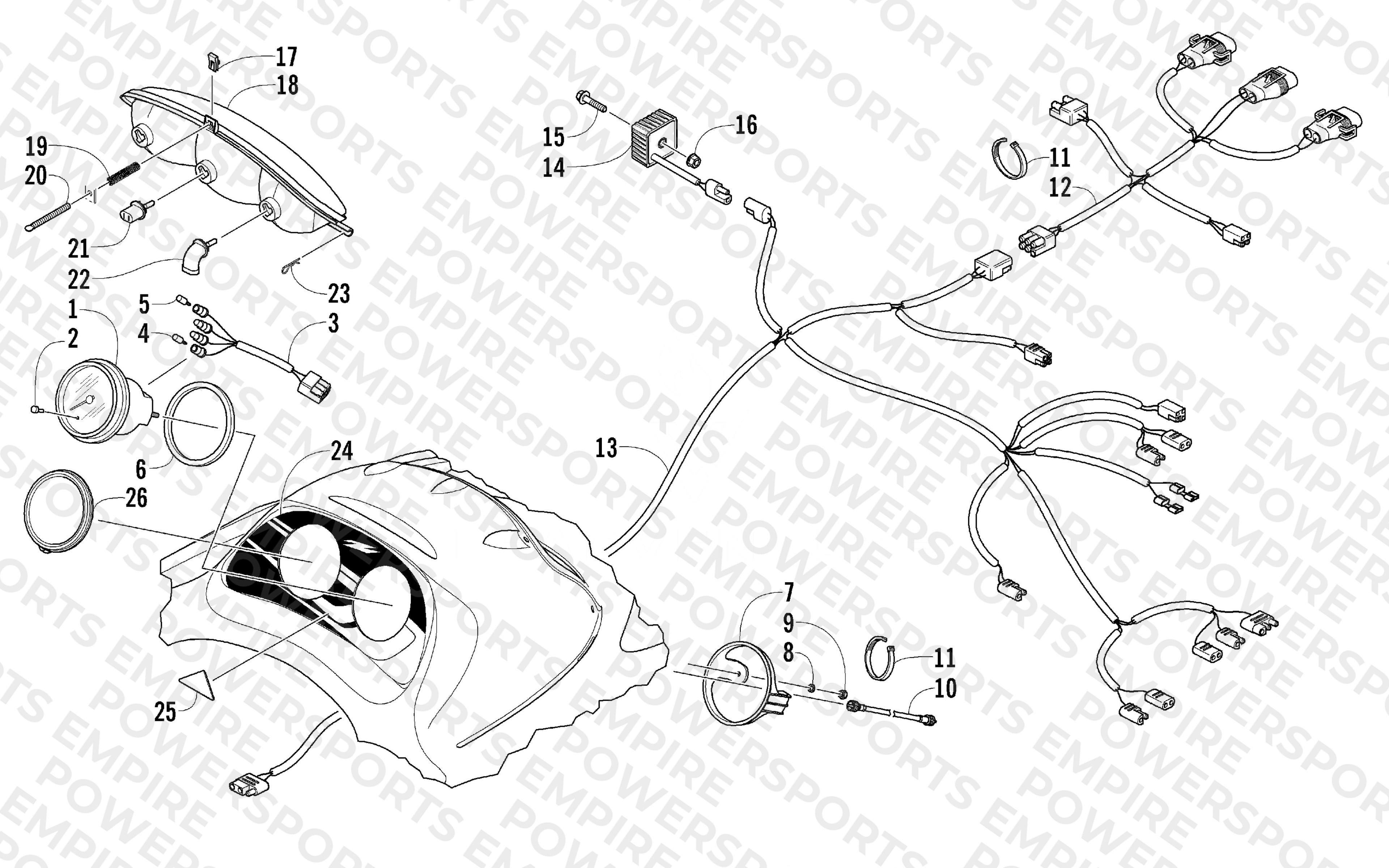 HEADLIGHT, INSTRUMENTS, AND WIRING ASSEMBLIES