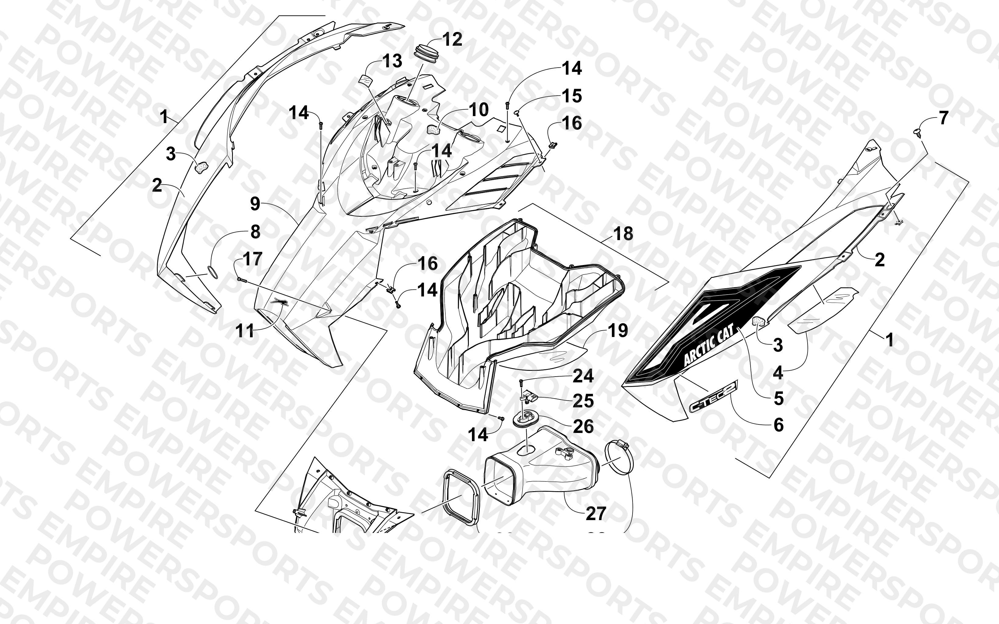 HOOD AND AIR INTAKE ASSEMBLY