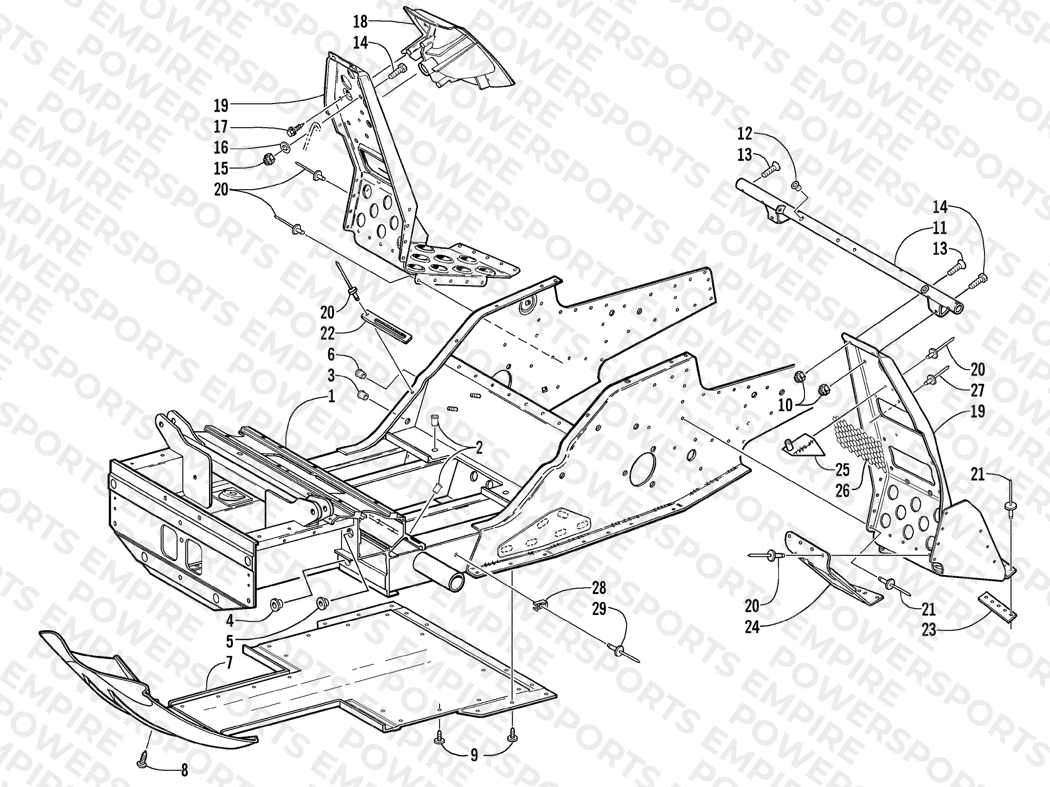 FRONT FRAME AND FOOTREST ASSEMBLY