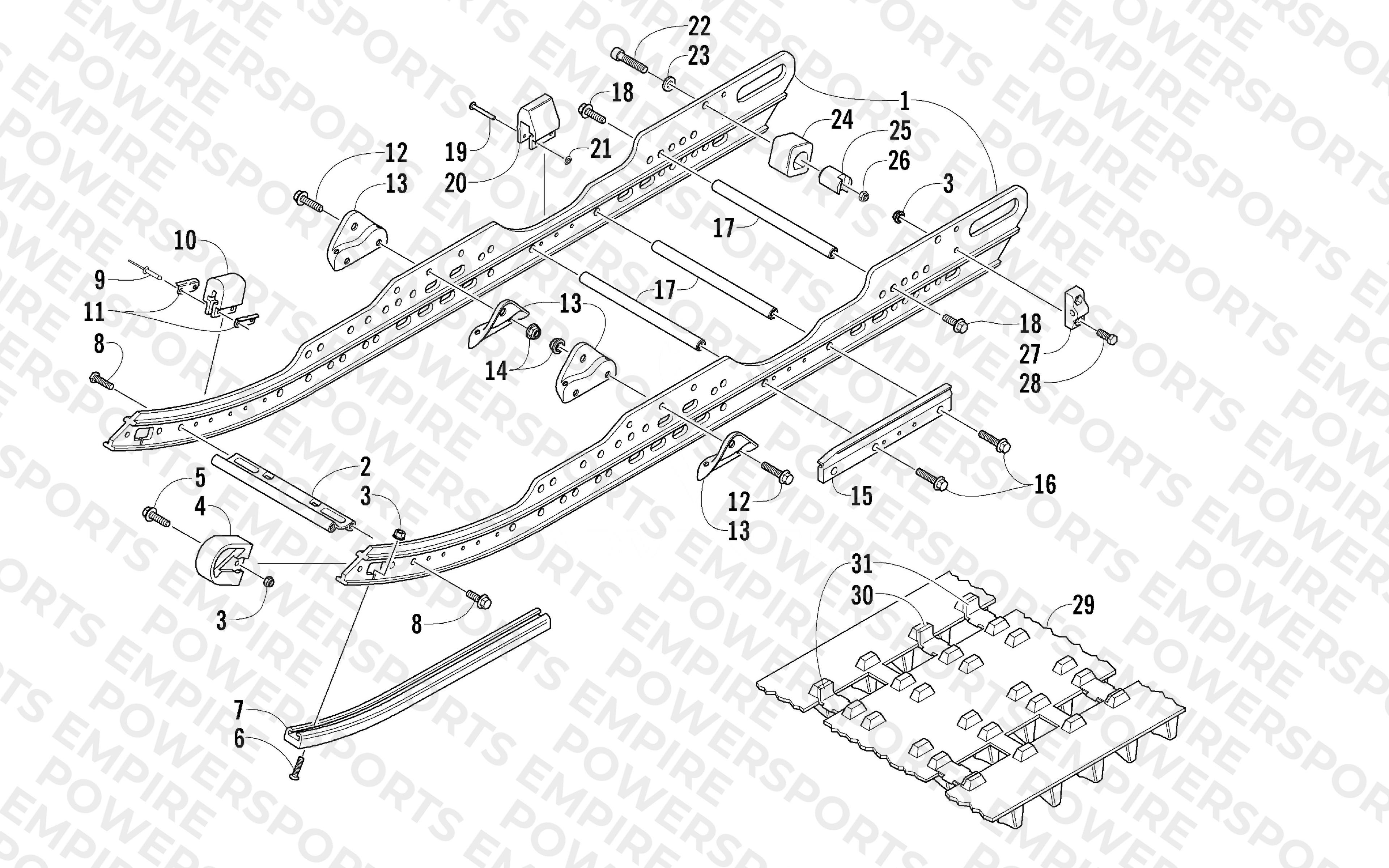 SLIDE RAIL AND TRACK ASSEMBLY