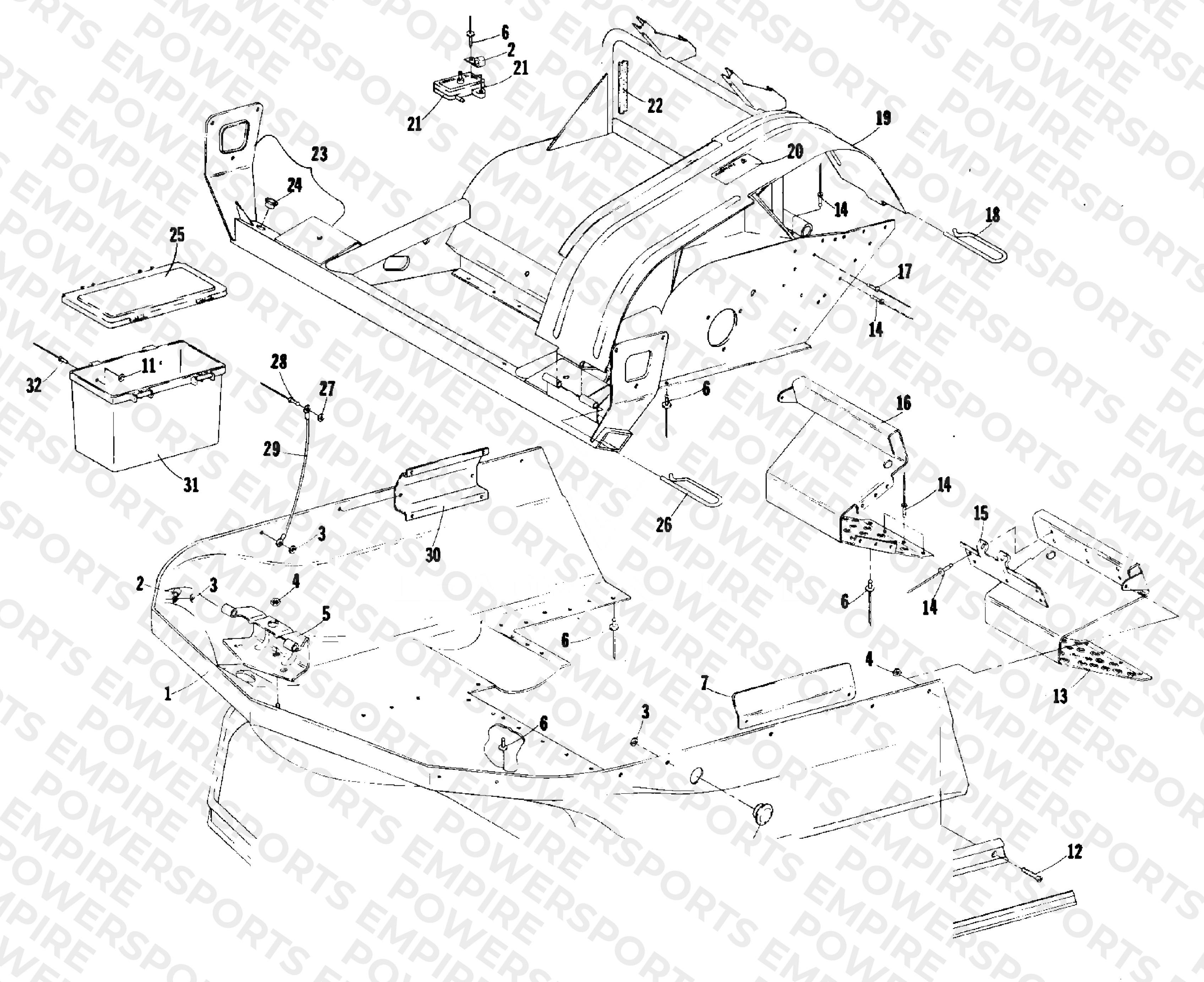 BELLY PAN AND FRONT FRAME