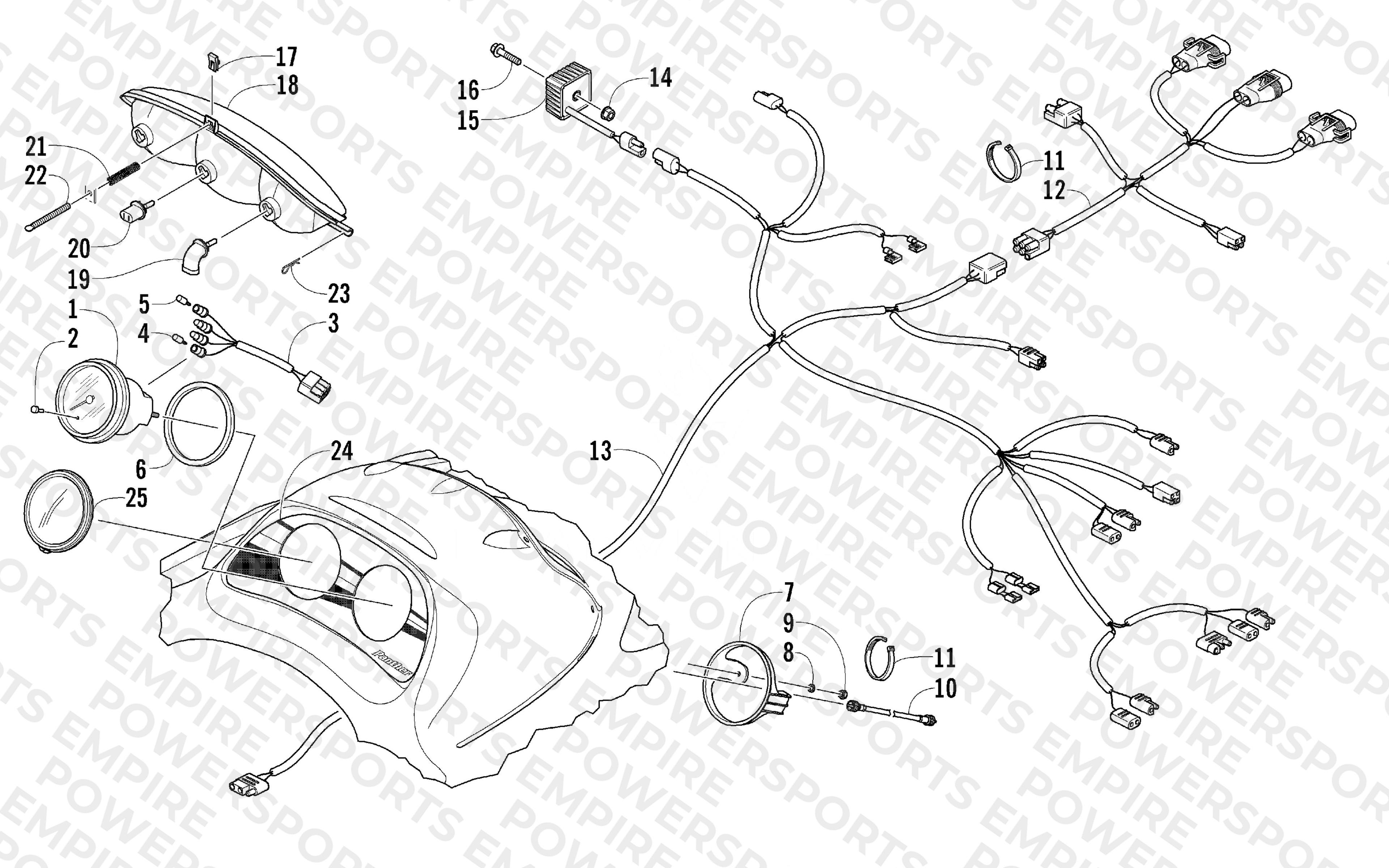 HEADLIGHT, INSTRUMENTS, AND WIRING ASSEMBLIES
