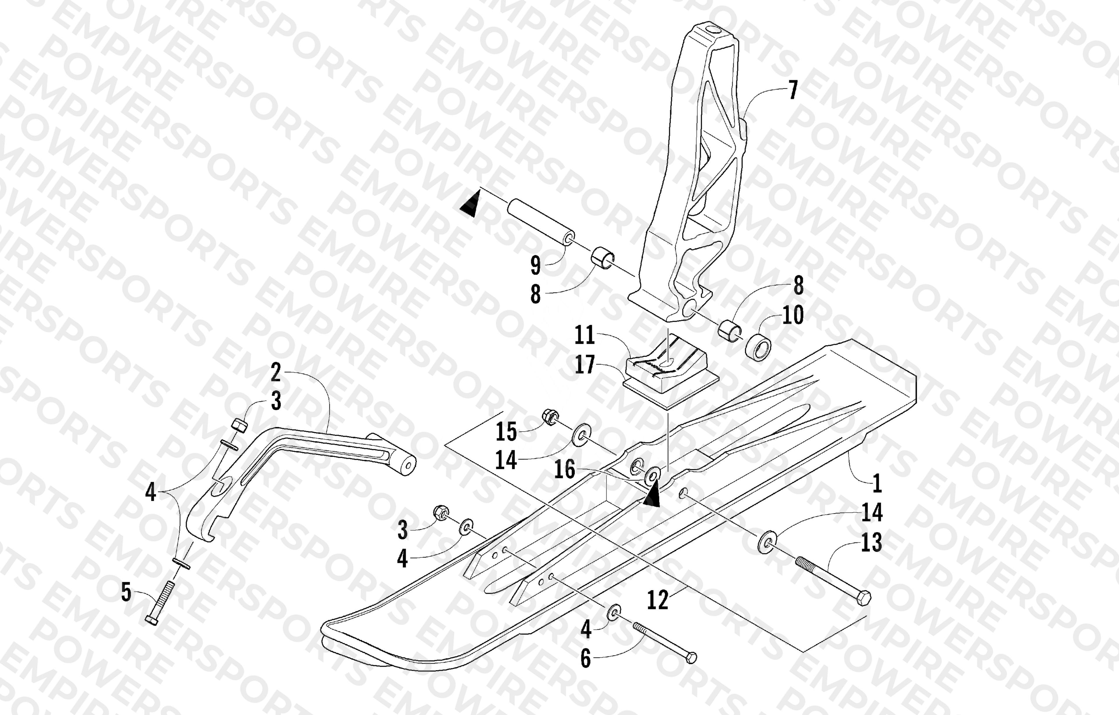 SKI AND SPINDLE ASSEMBLY