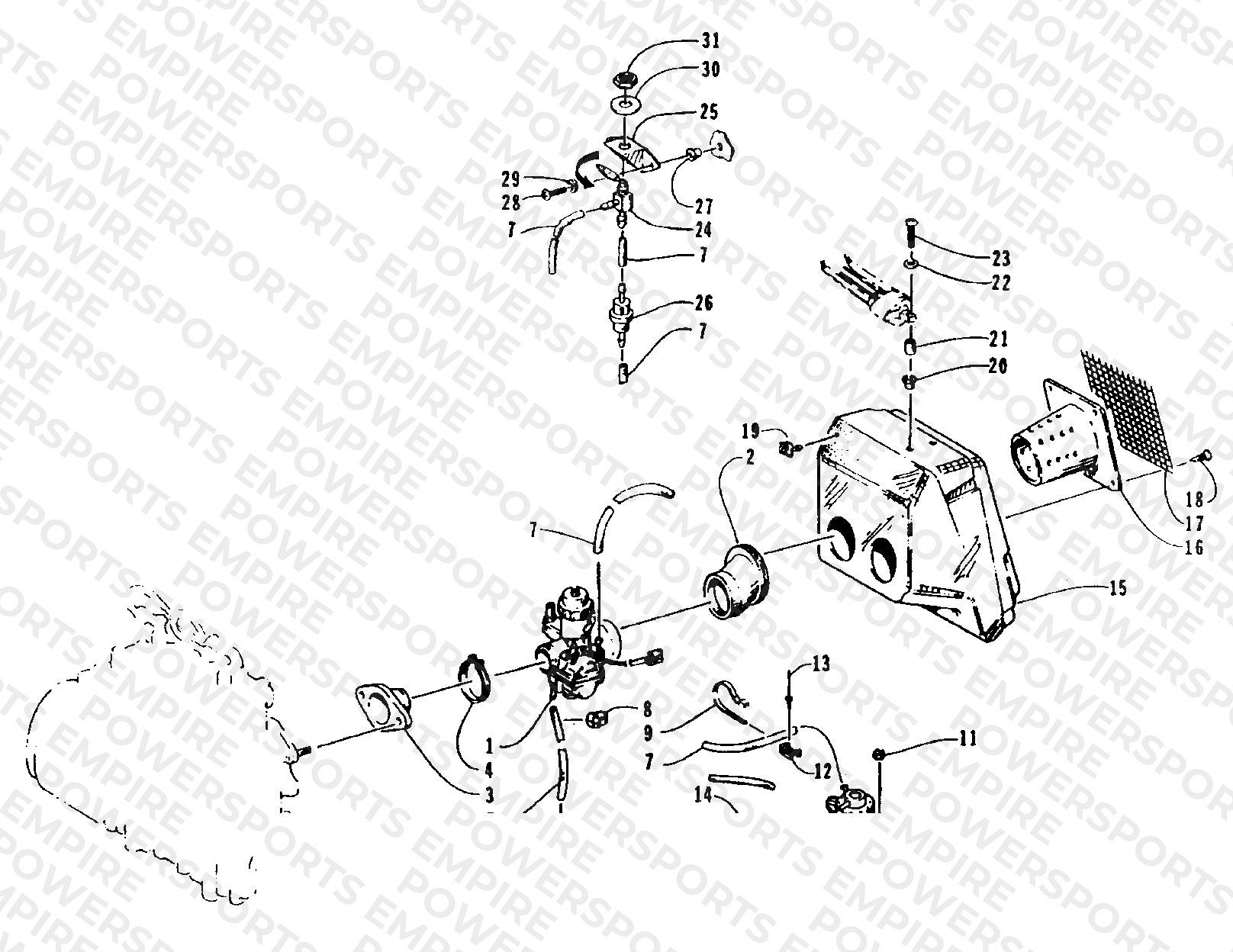 CARBURETOR, FUEL PUMP, AND AIR SILENCER