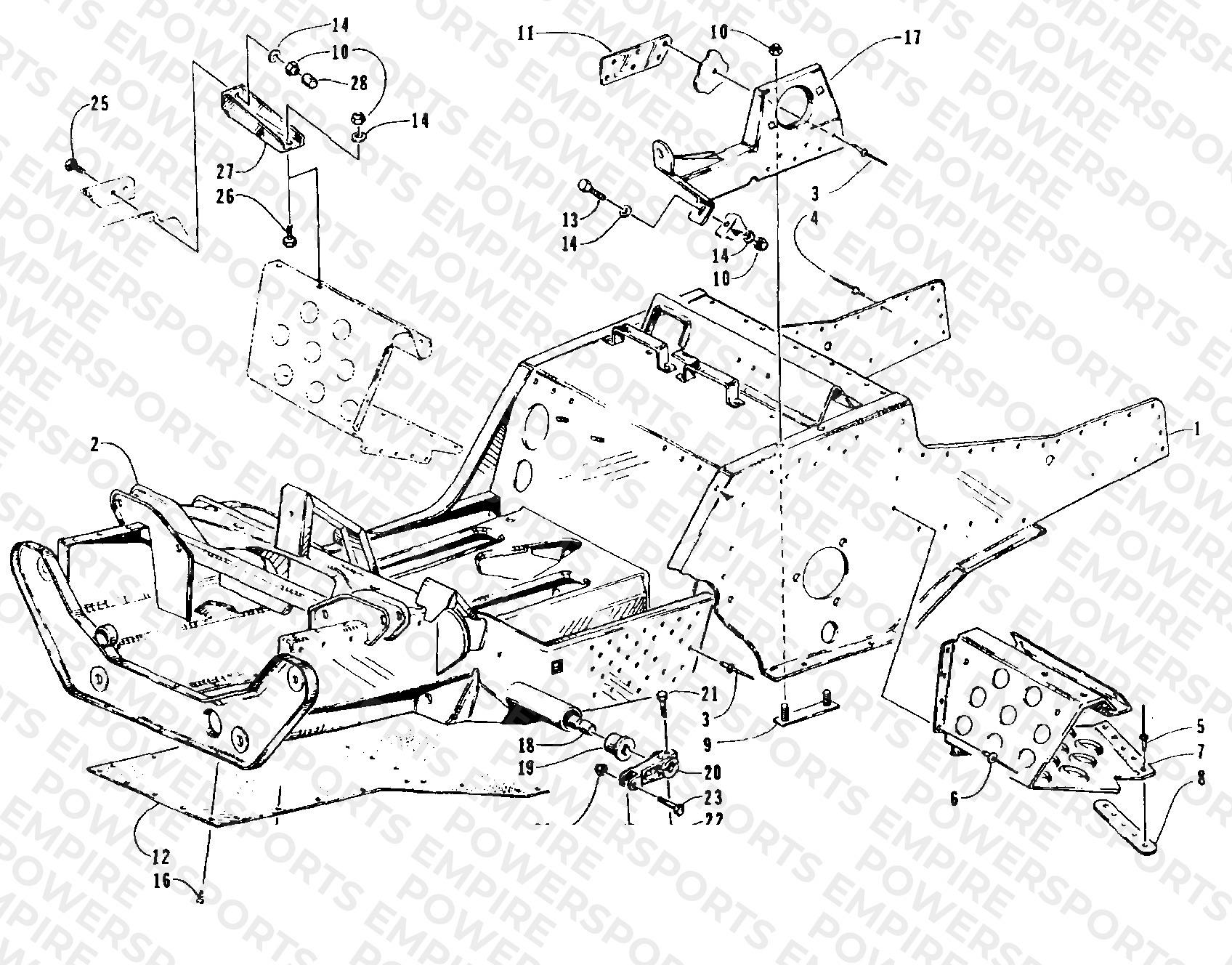 FRONT FRAME AND FOOTREST ASSEMBLY