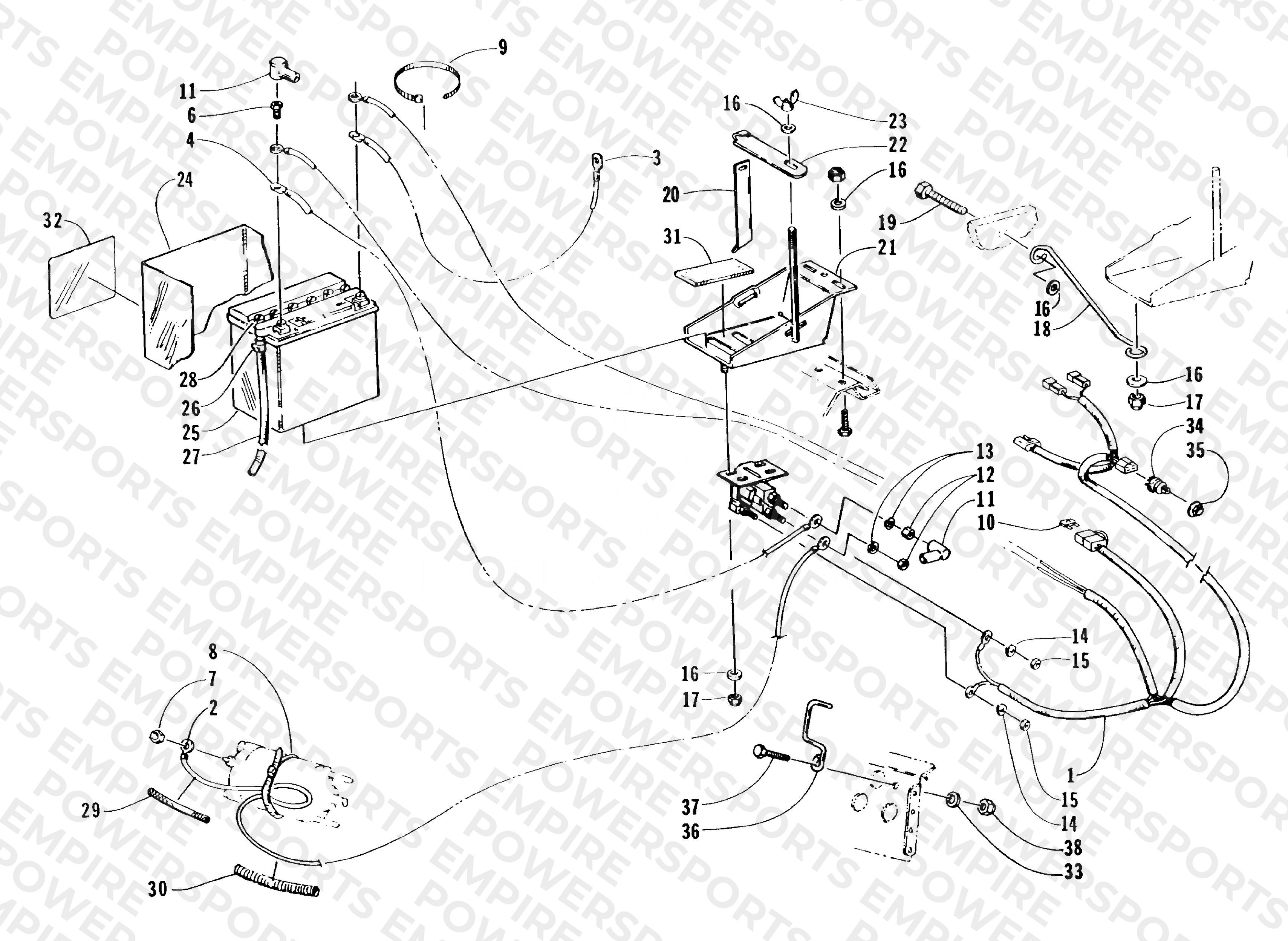 BATTERY, SOLENOID, AND CABLES
