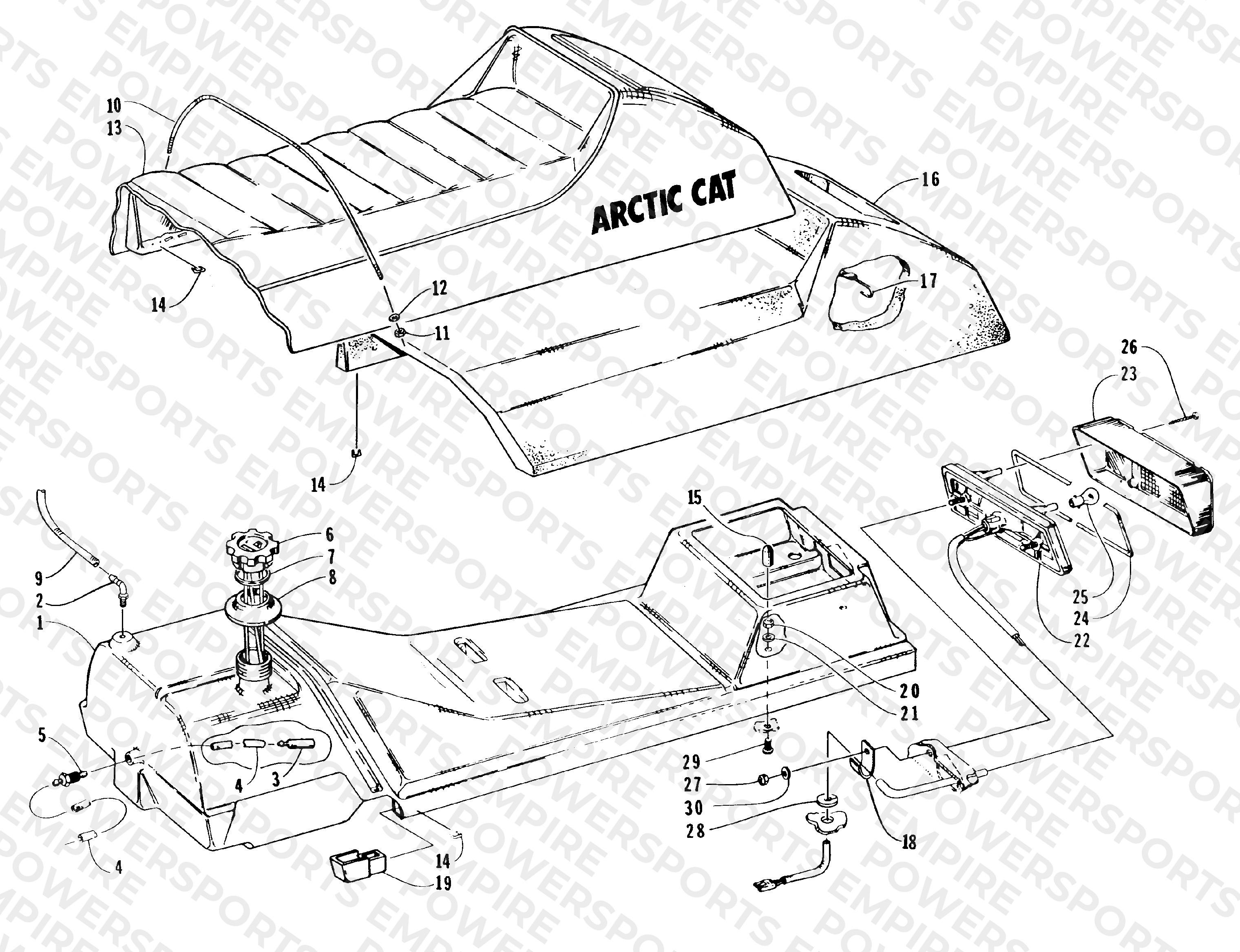 GAS TANK, SEAT, AND TAILLIGHT ASSEMBLIES