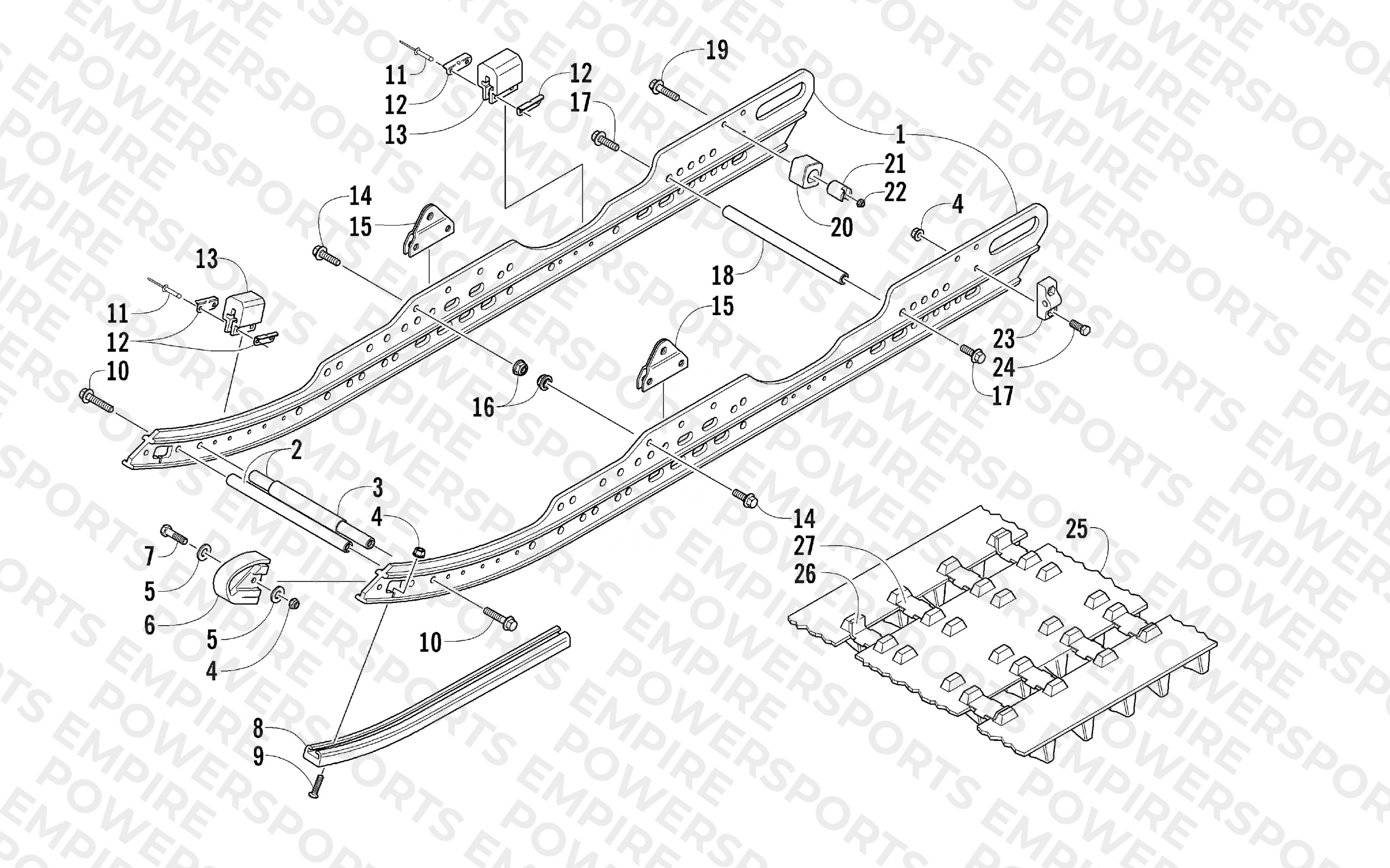SLIDE RAIL AND TRACK ASSEMBLY