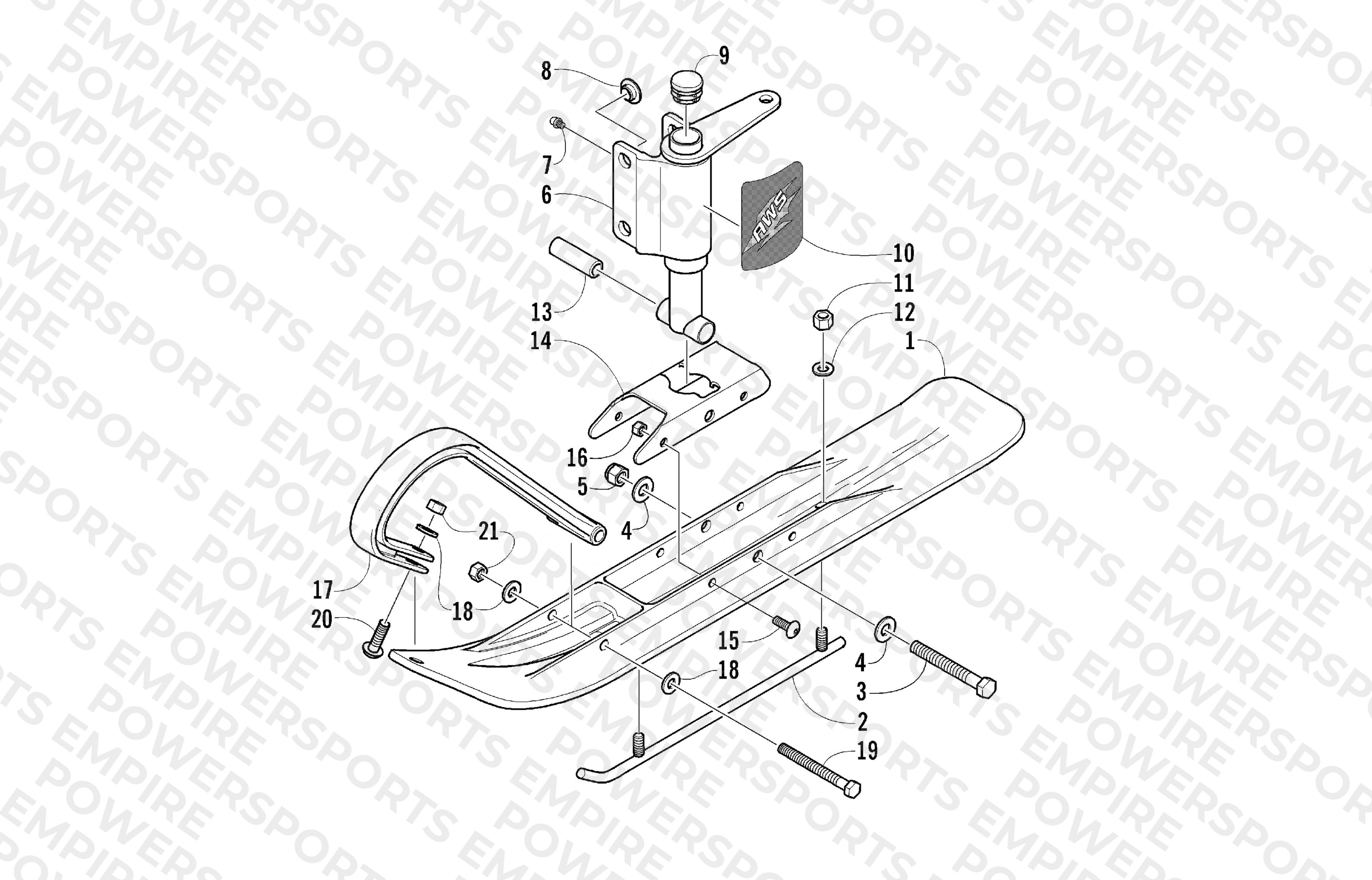 SKI AND SPINDLE ASSEMBLY