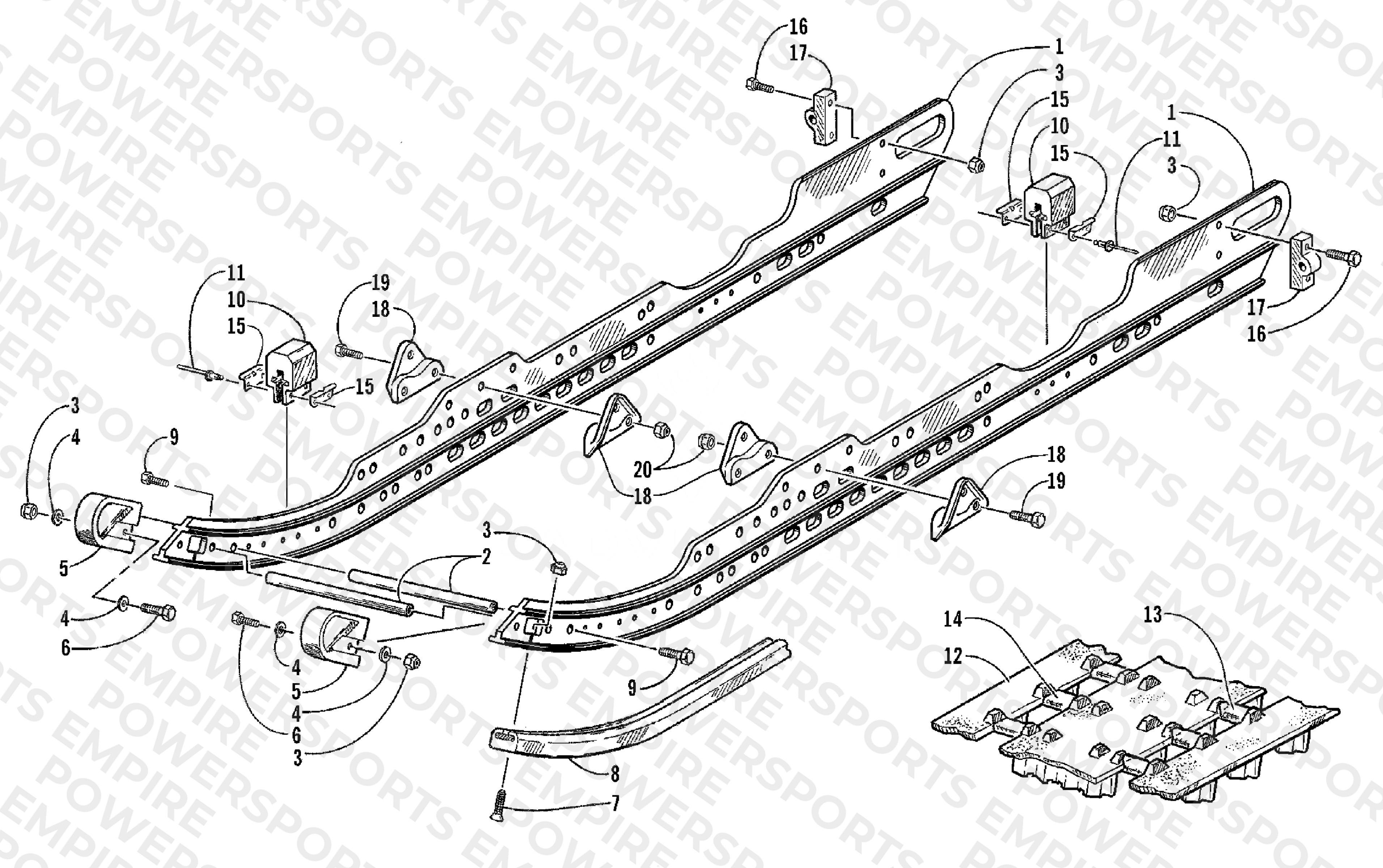 SLIDE RAIL AND TRACK ASSEMBLY