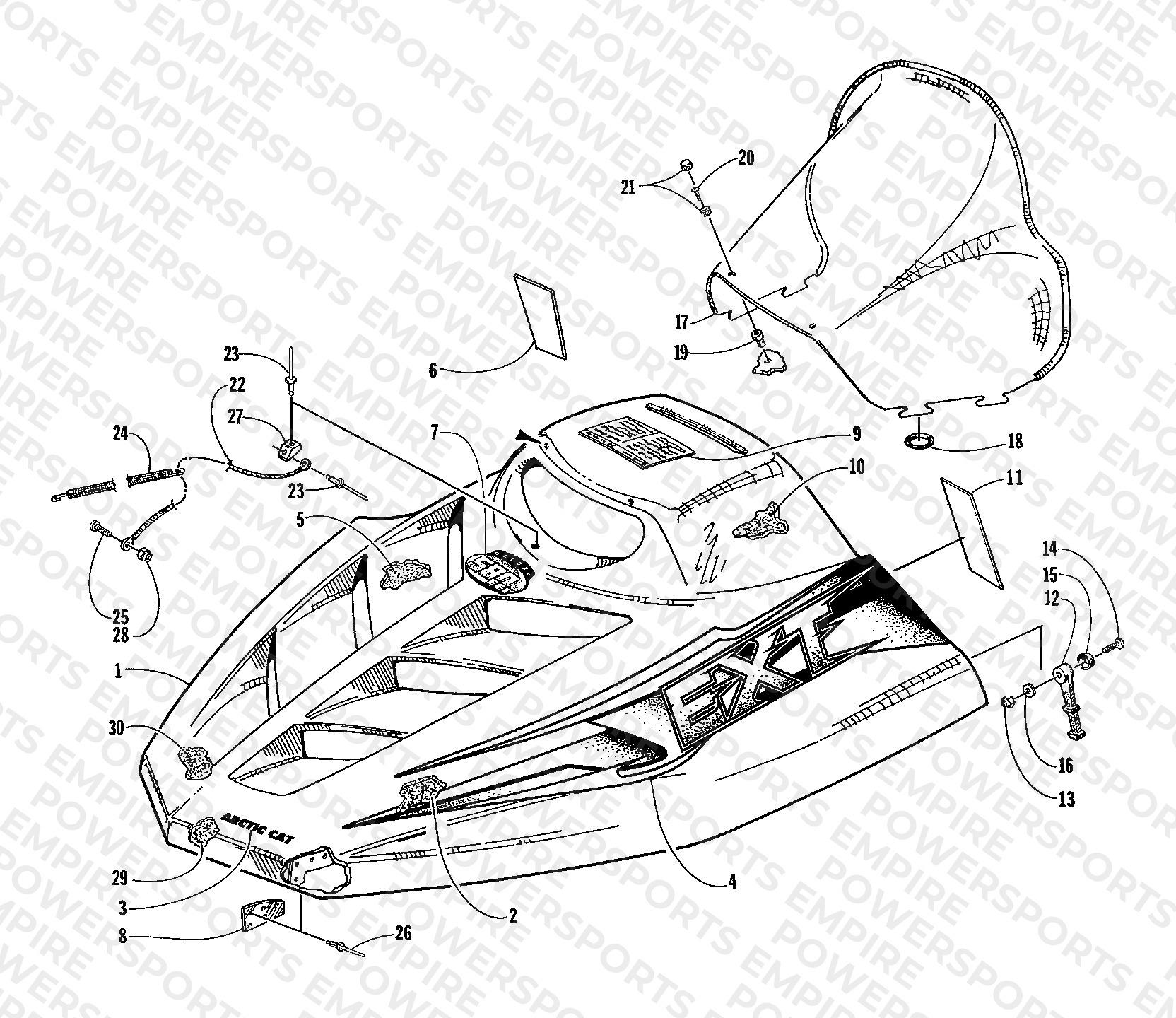 HOOD AND WINDSHIELD ASSEMBLY