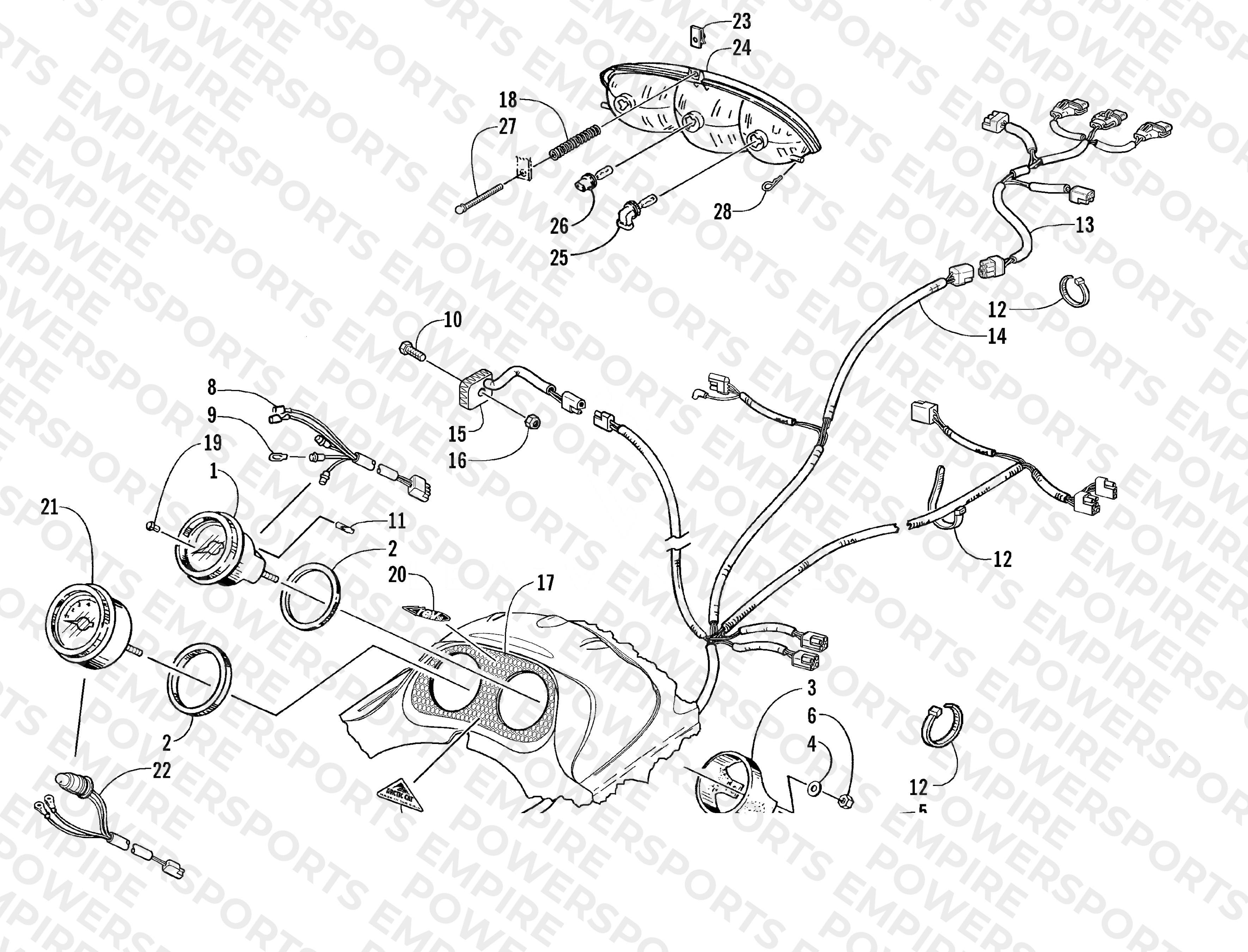 HEADLIGHT, INSTRUMENTS, AND WIRING ASSEMBLIES
