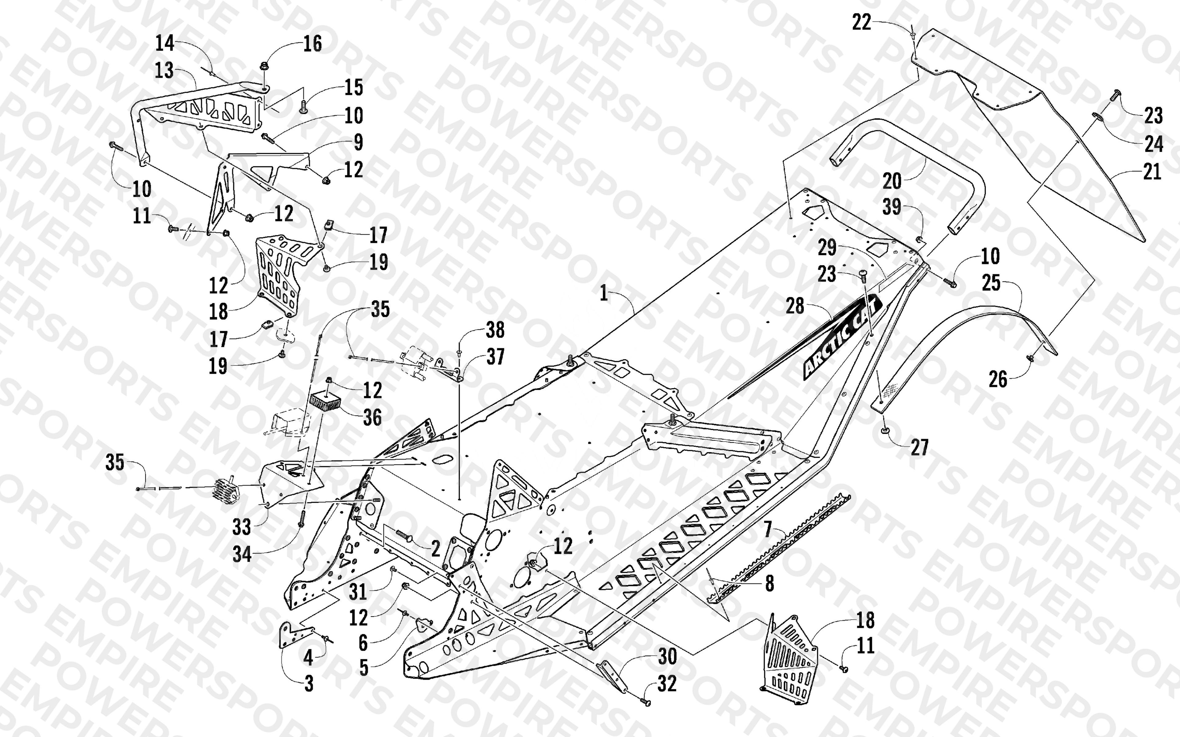 CHASSIS, REAR BUMPER, AND SNOWFLAP ASSEMBLY