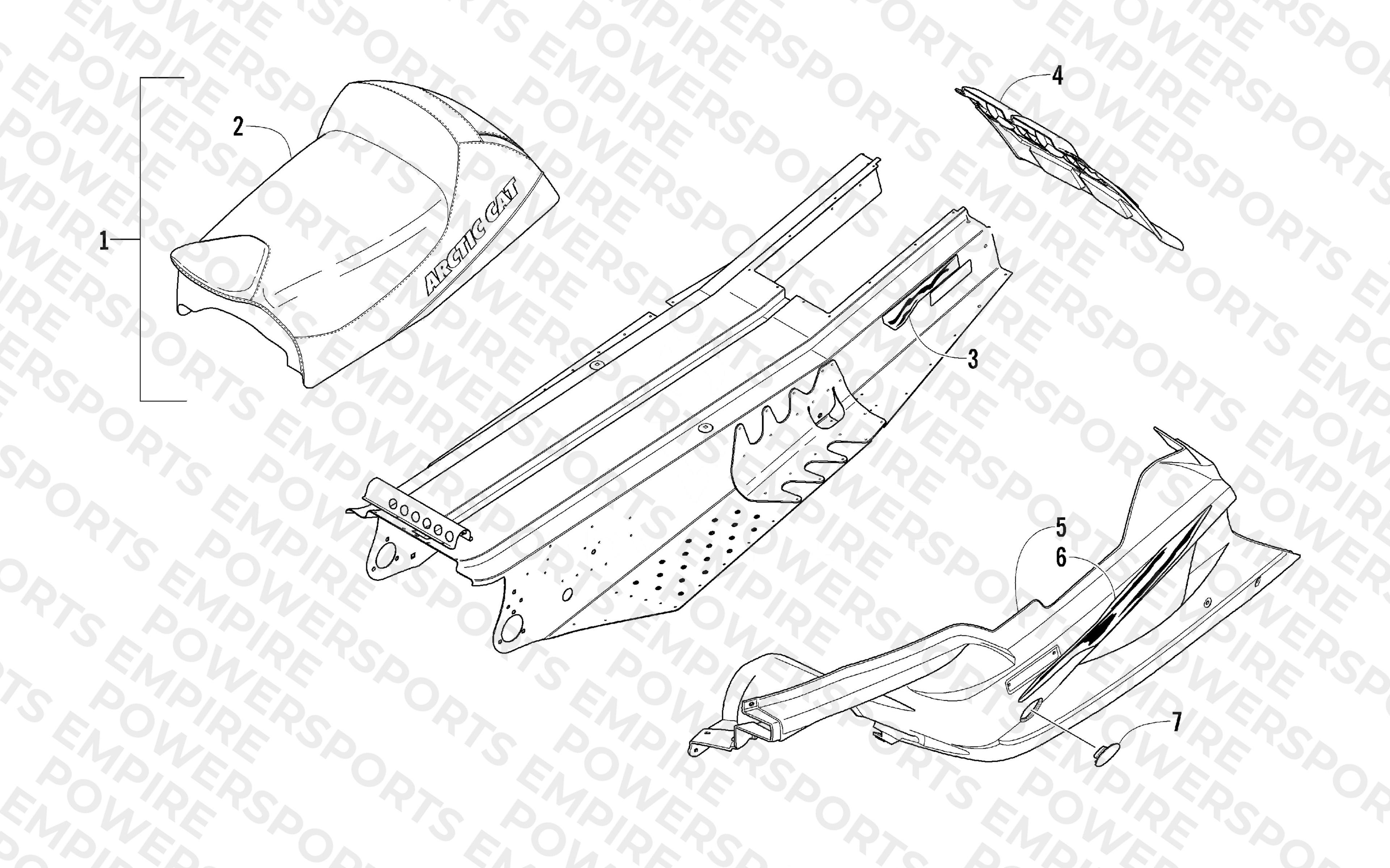 BELLY PAN, SEAT, TUNNEL, AND SNOWFLAP
