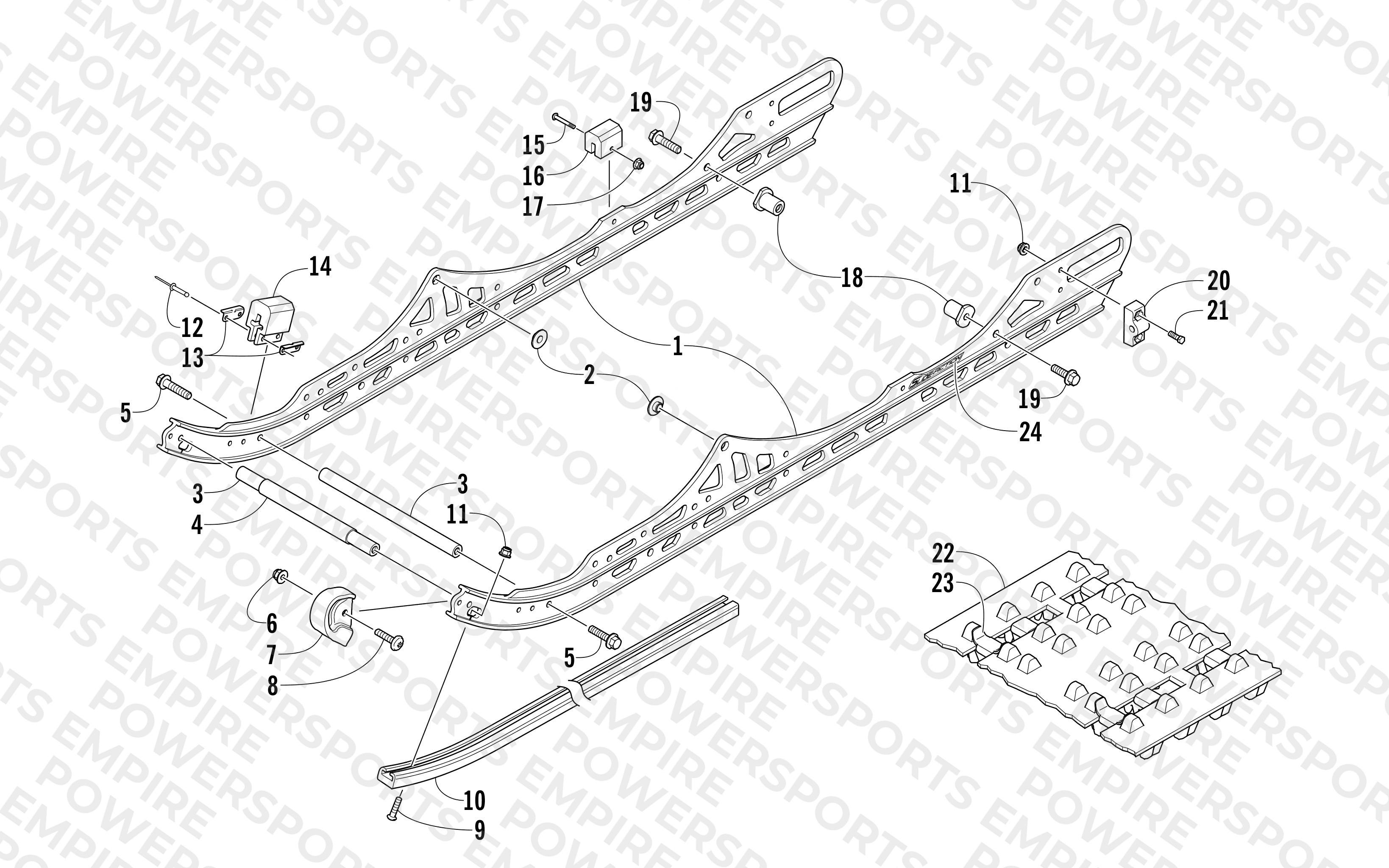 SLIDE RAIL AND TRACK ASSEMBLY
