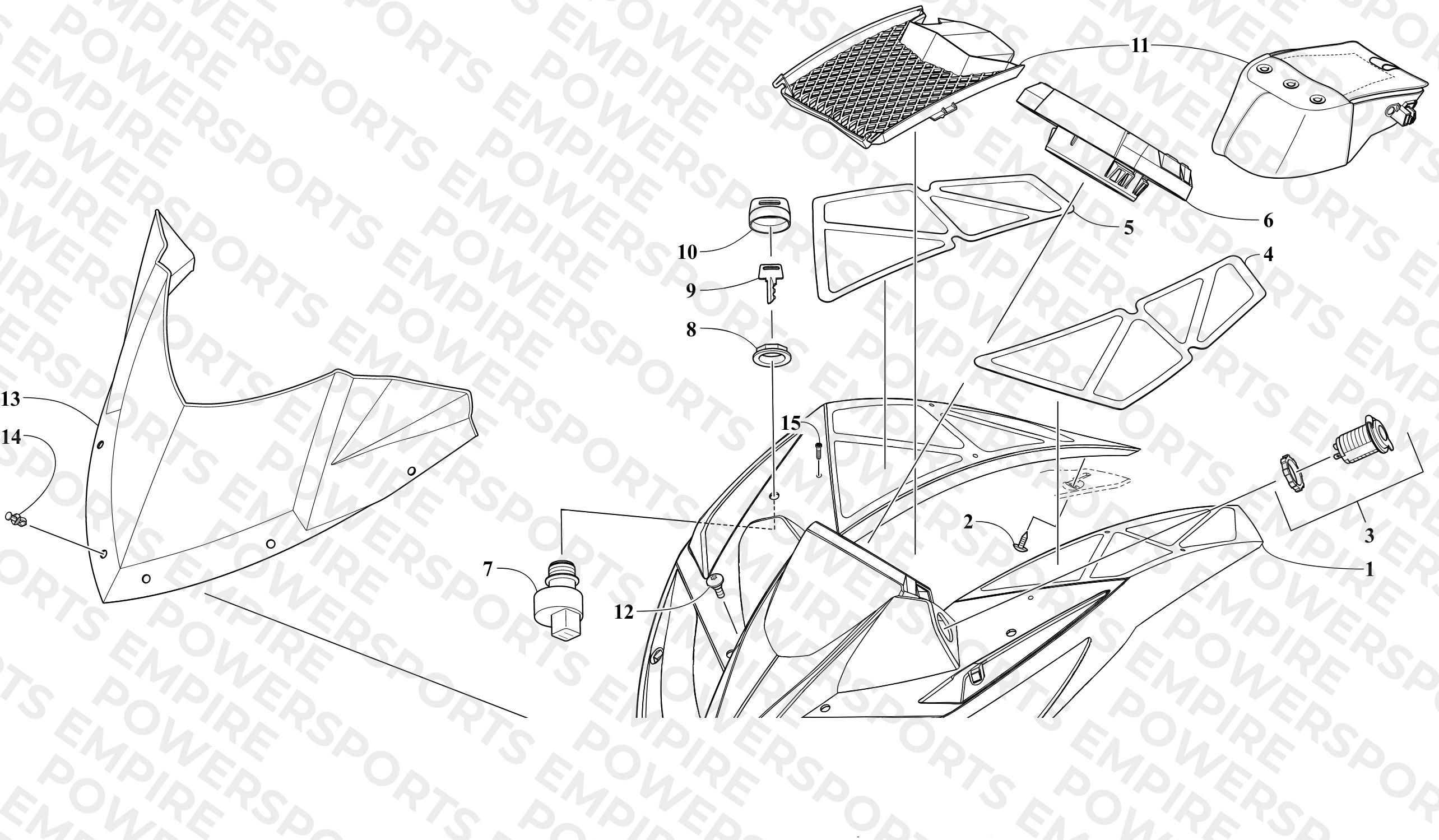 WINDSHIELD AND INSTRUMENTS ASSEMBLIES