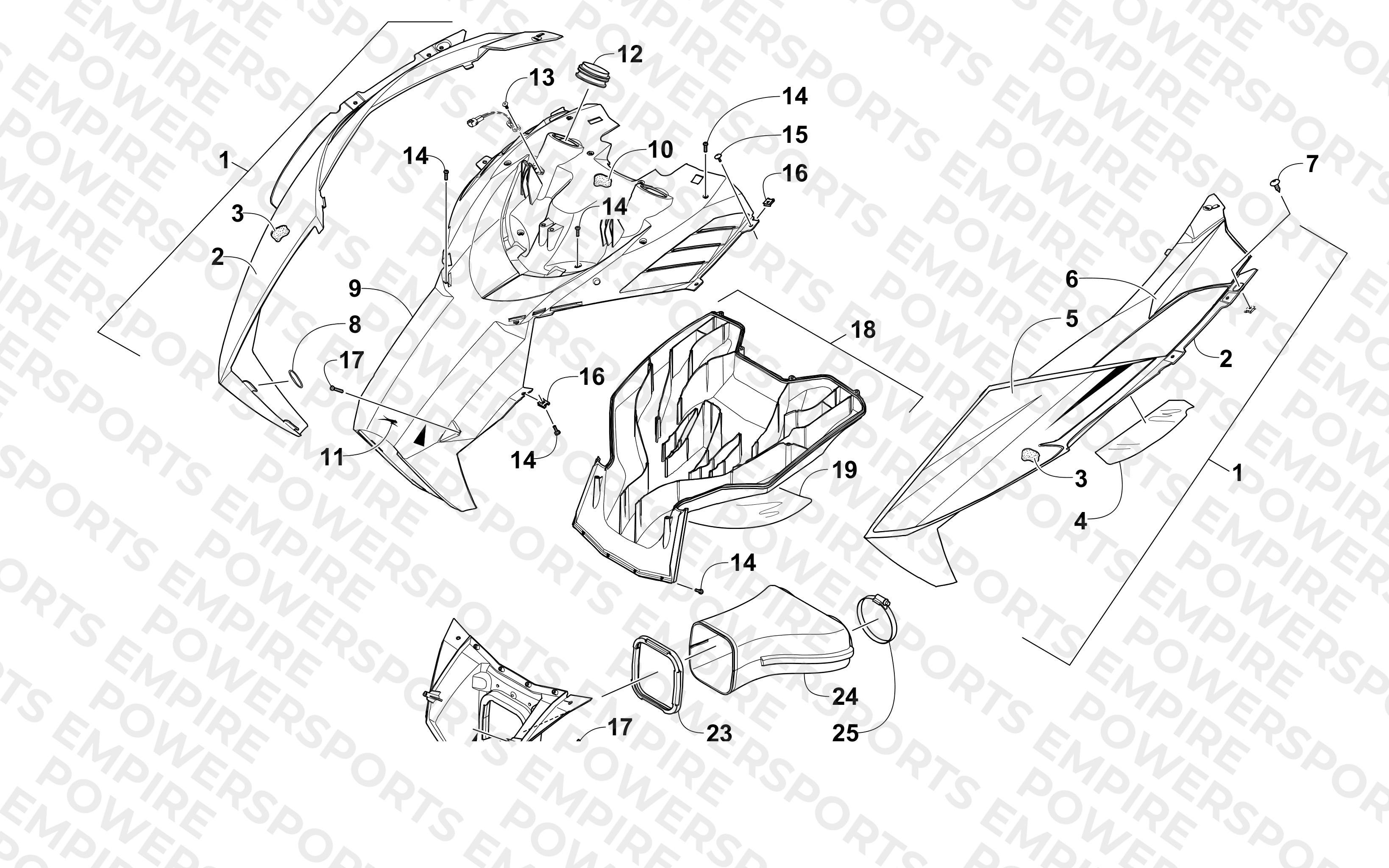 HOOD AND AIR INTAKE ASSEMBLY