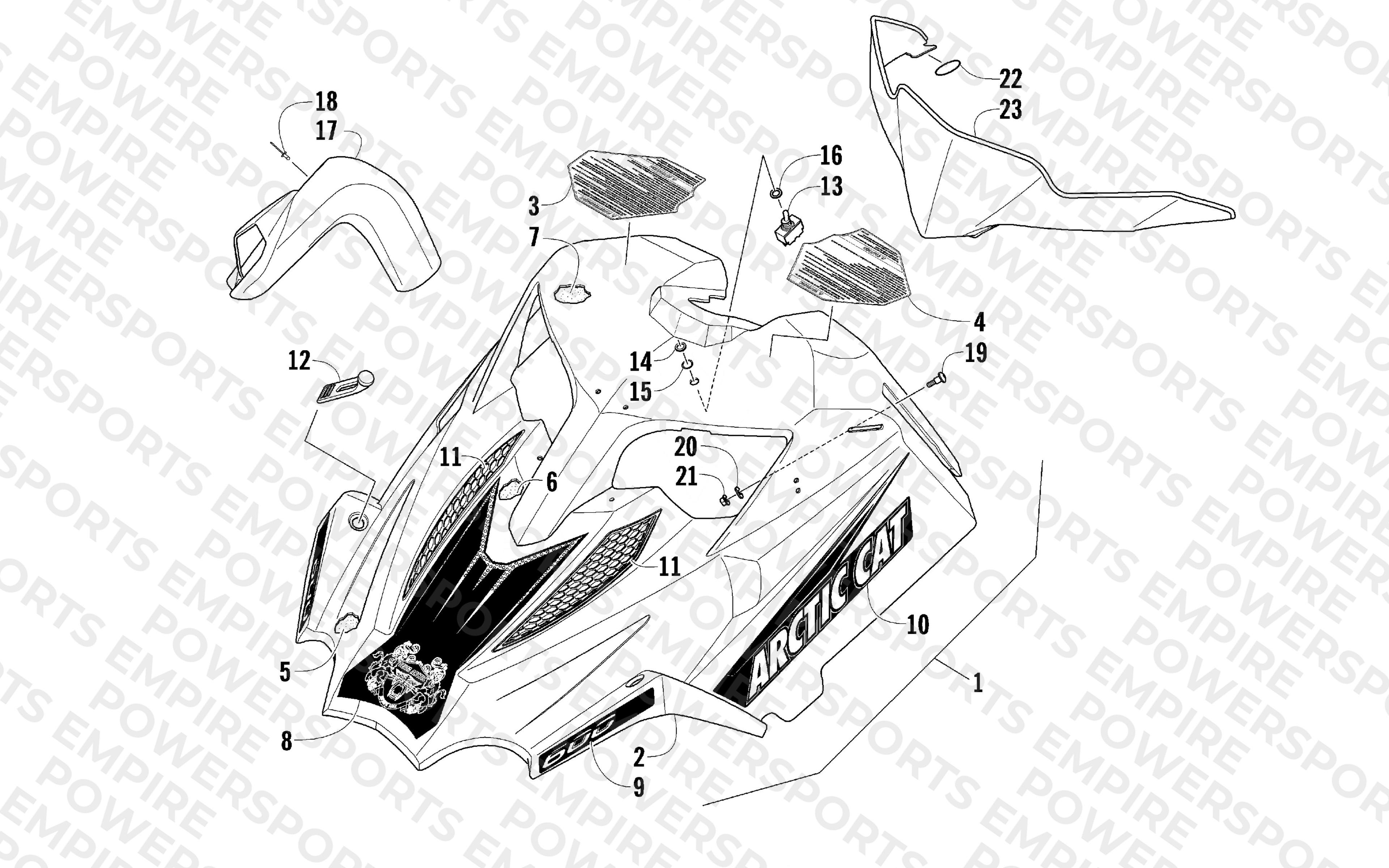 HOOD AND WINDSHIELD ASSEMBLY