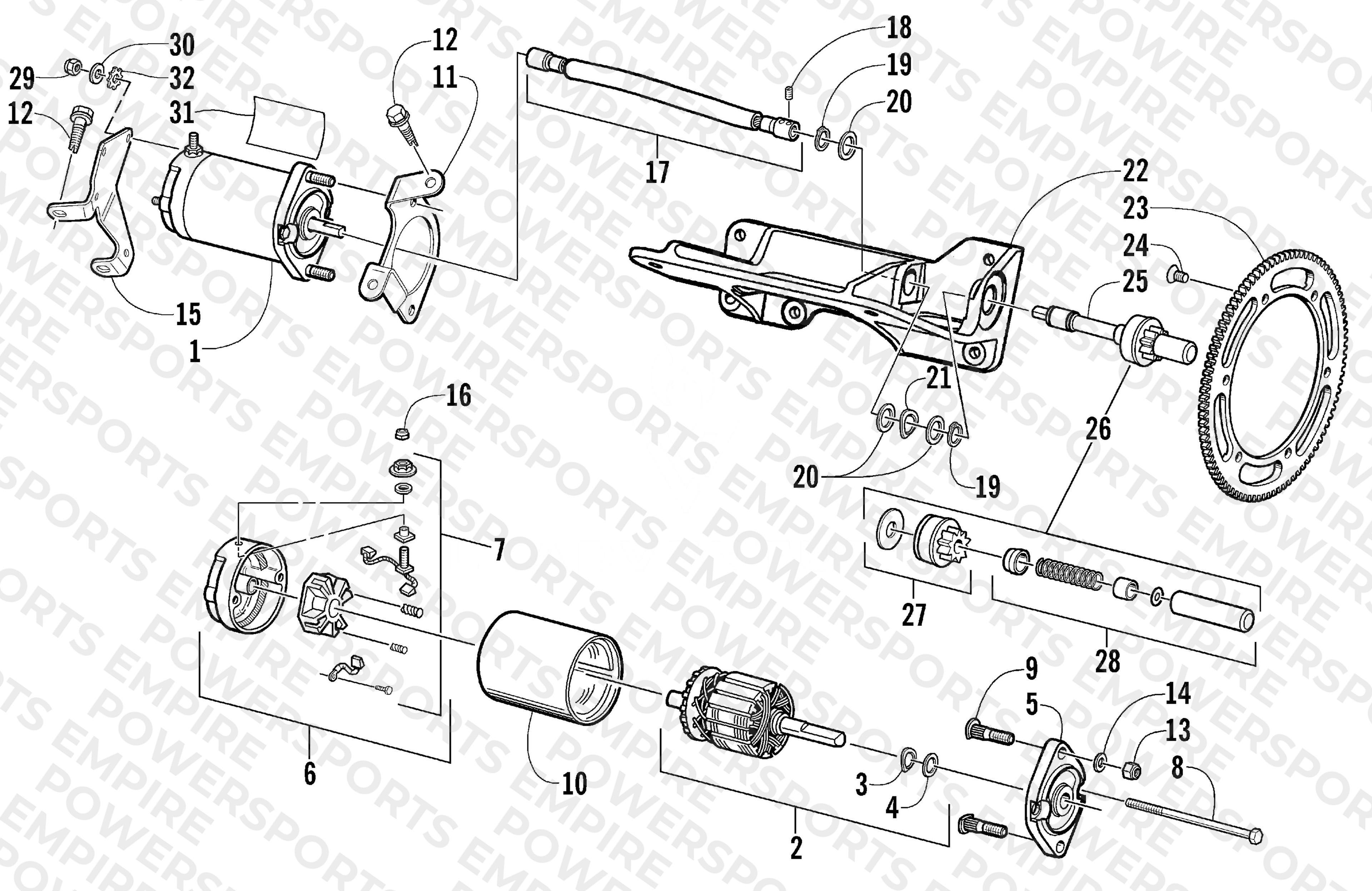 FLEX-DRIVE STARTER MOTOR ASSEMBLY