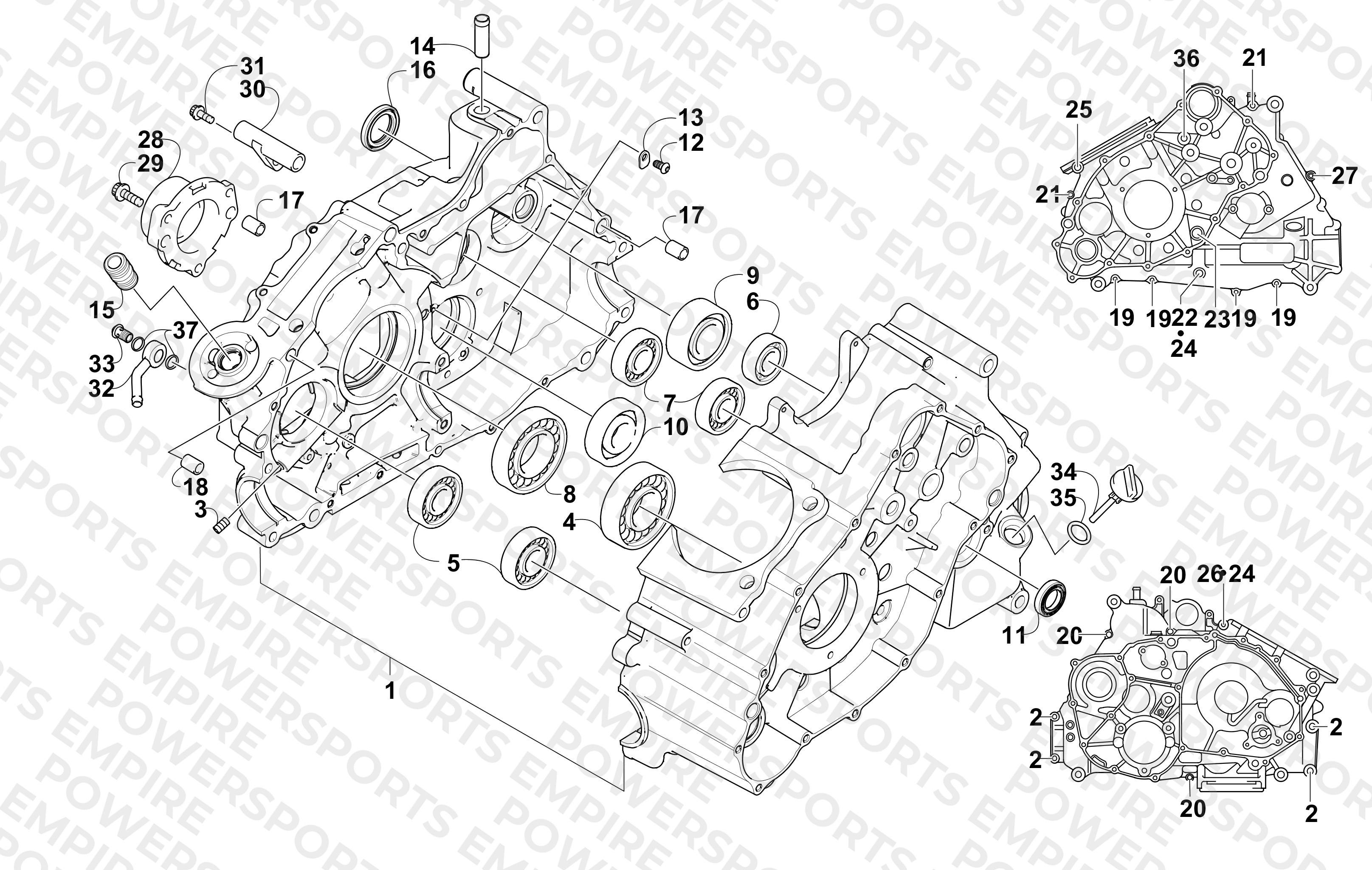 CRANKCASE ASSEMBLY (UP to VIN: 4UF07ATV47T237701)