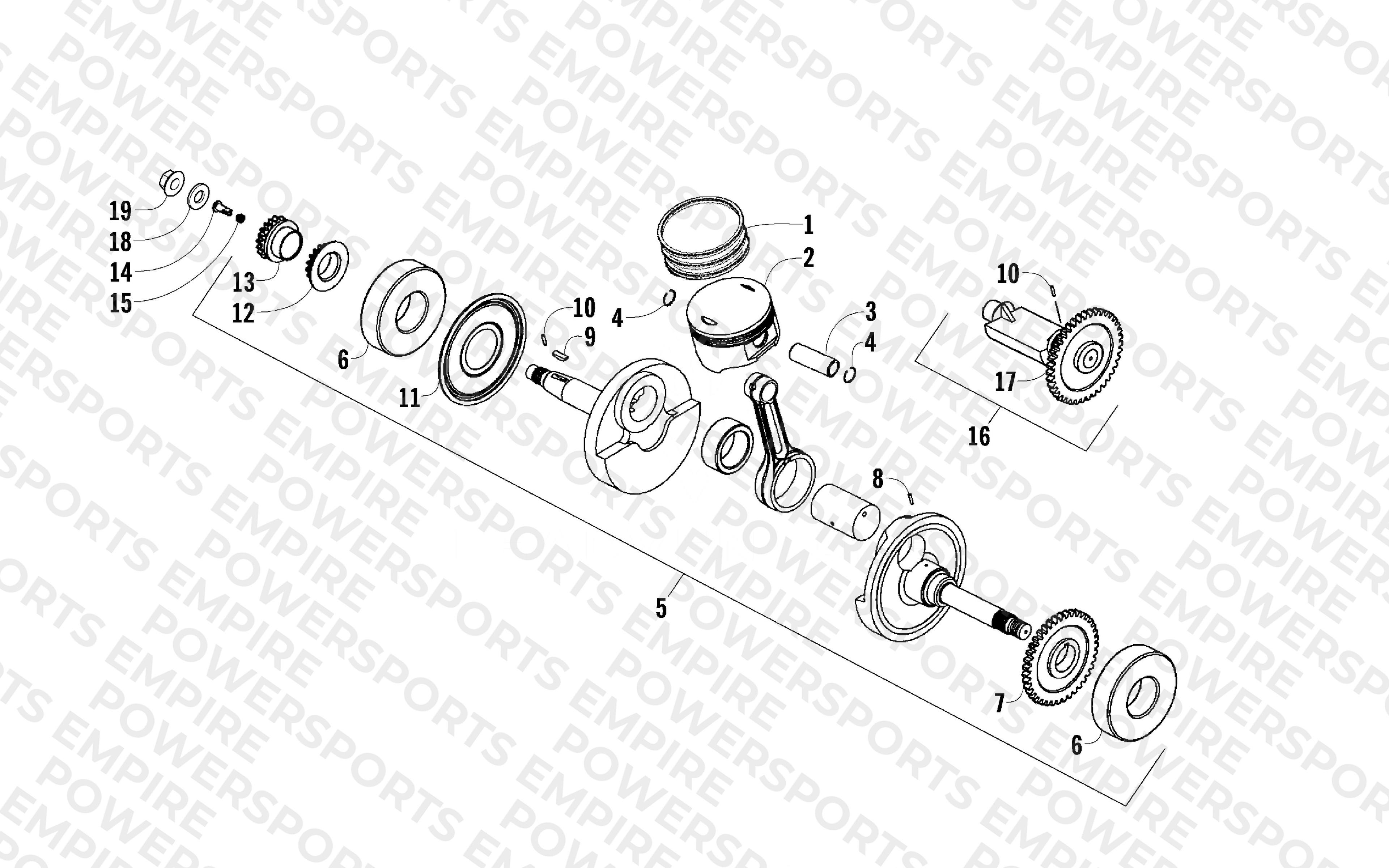 PISTON AND CRANKSHAFT ASSEMBLY