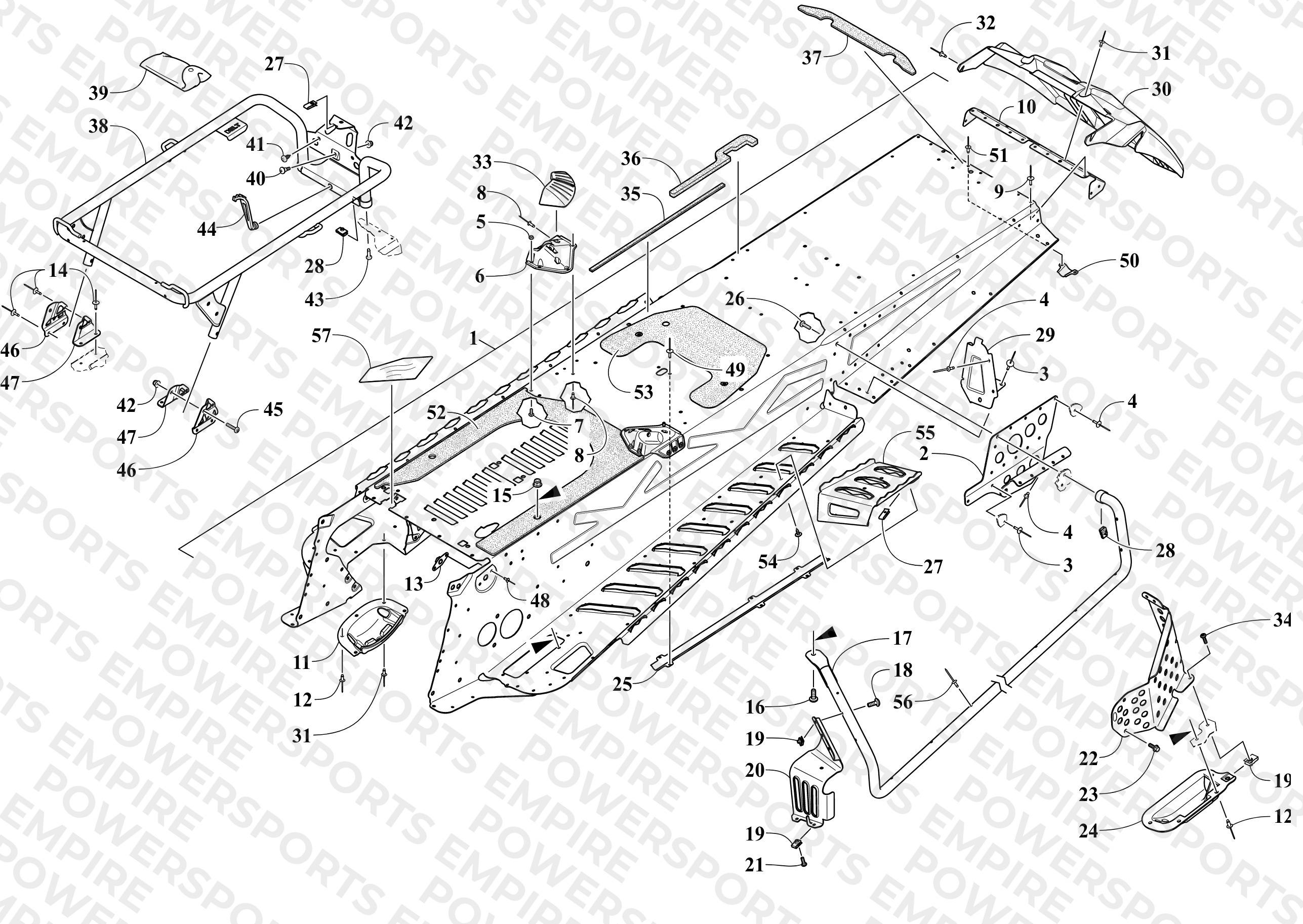 TUNNEL AND REAR RACK ASSEMBLY