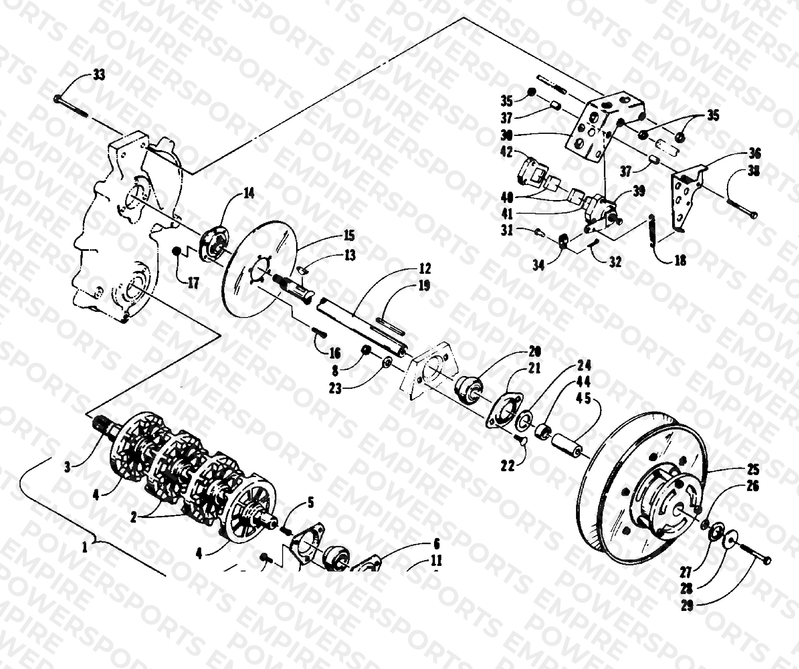 DRIVE TRAIN SHAFTS AND BRAKE ASSEMBLIES