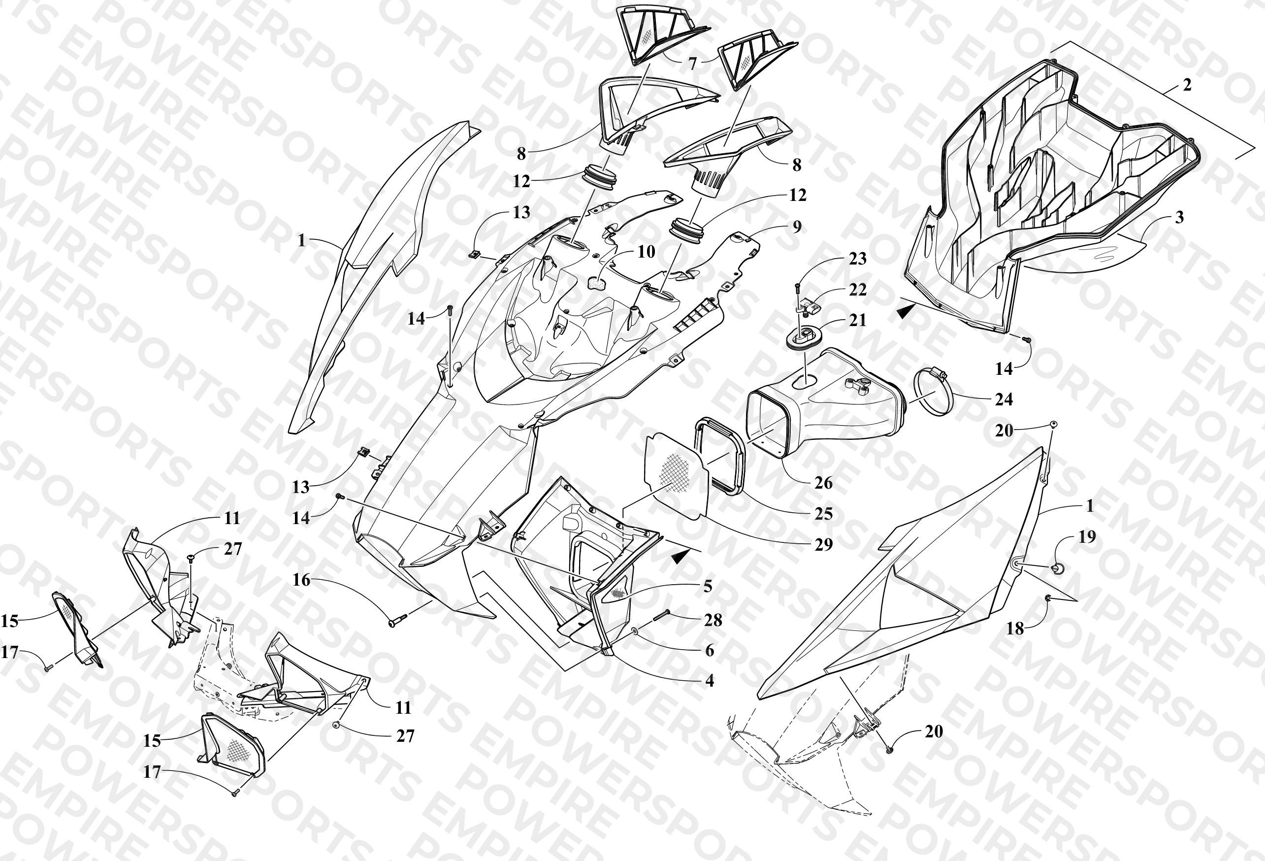 HOOD AND AIR INTAKE ASSEMBLY