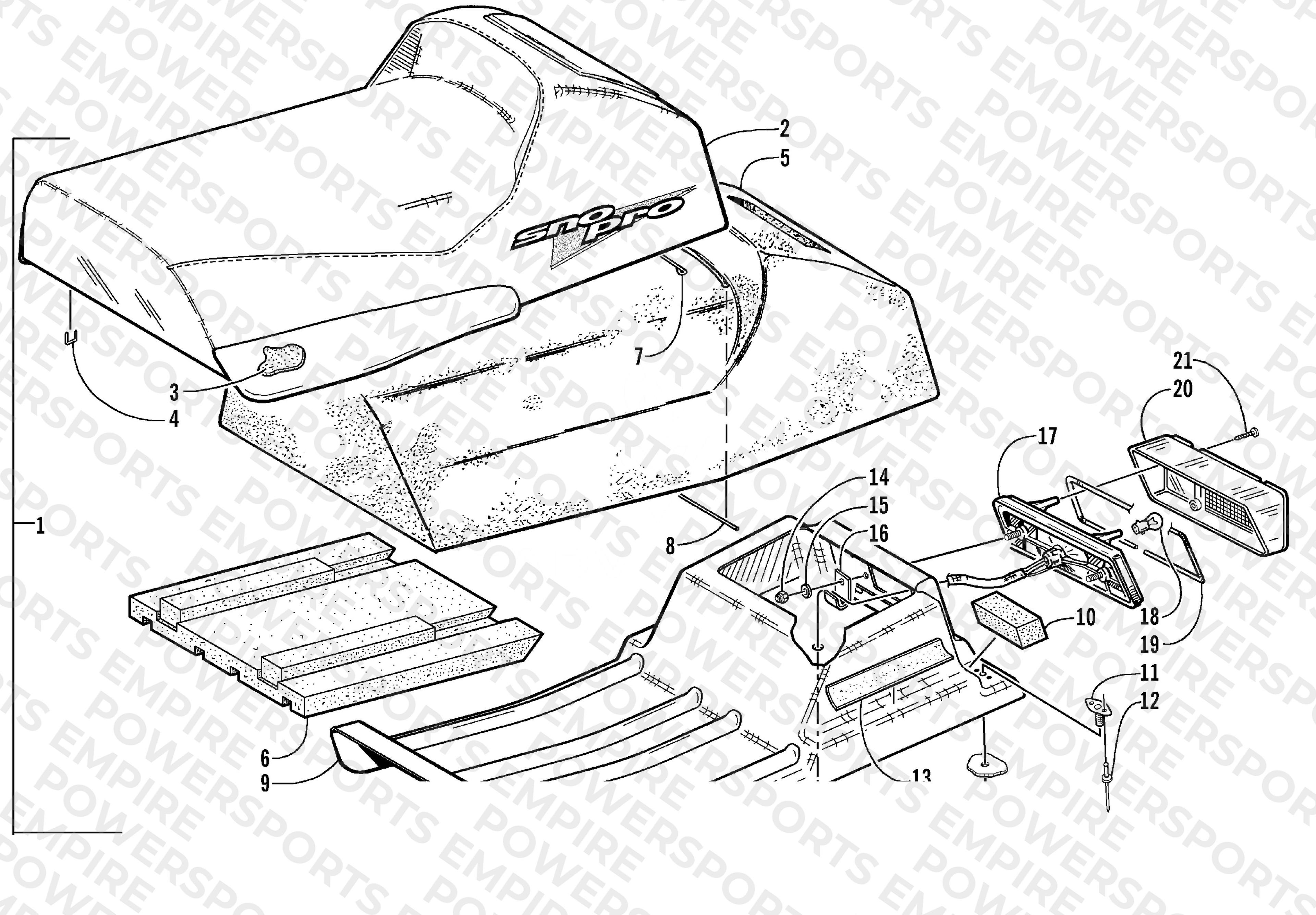 SEAT AND TAILLIGHT ASSEMBLY