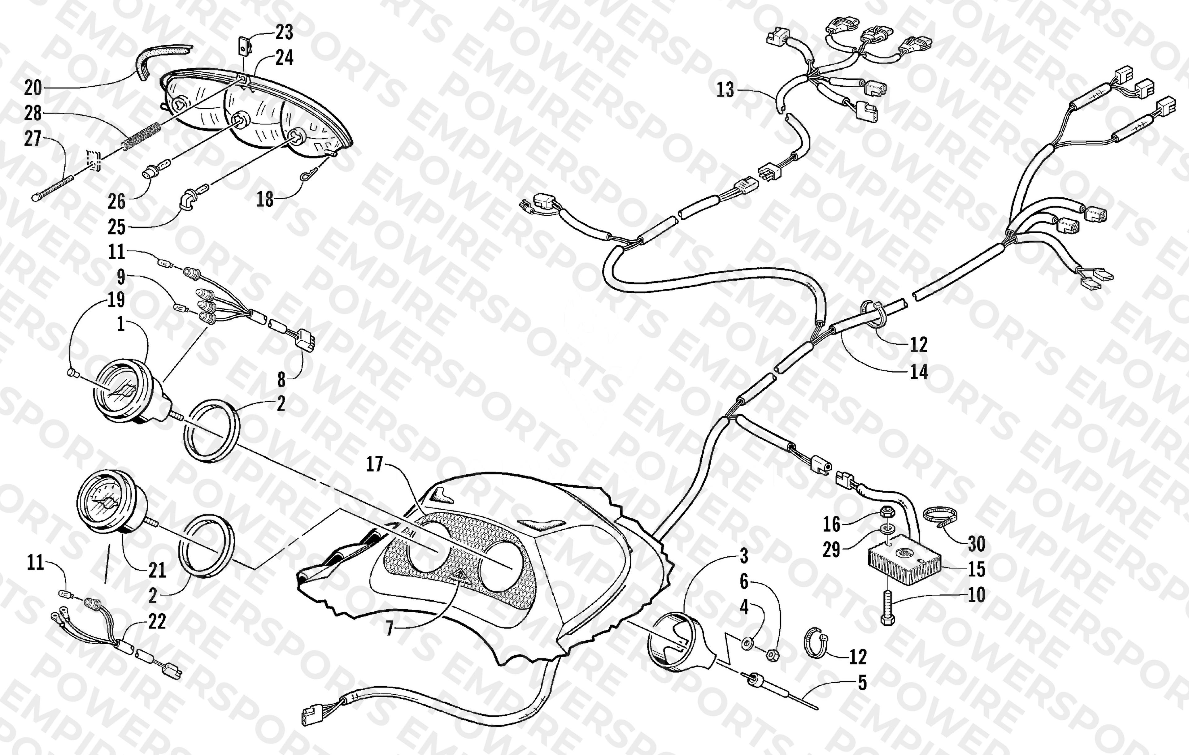 HEADLIGHT, INSTRUMENTS, AND WIRING ASSEMBLIES