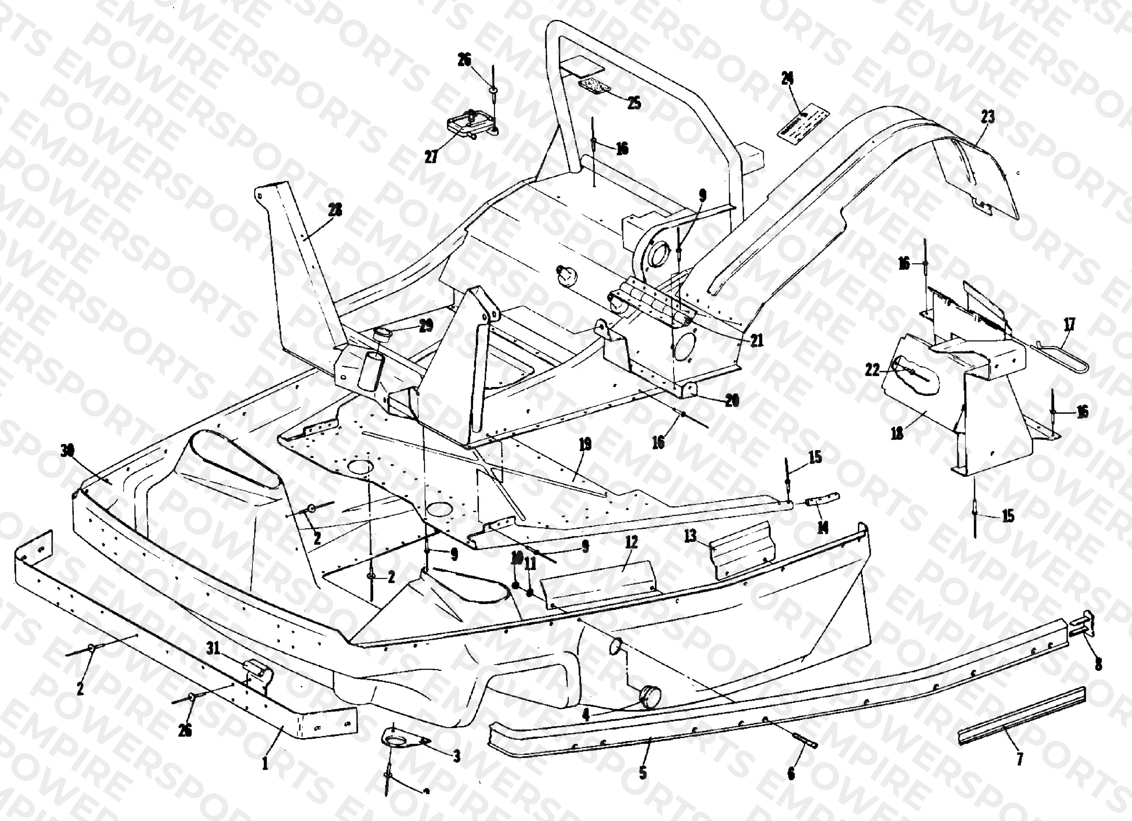 BELLY PAN AND FRONT FRAME