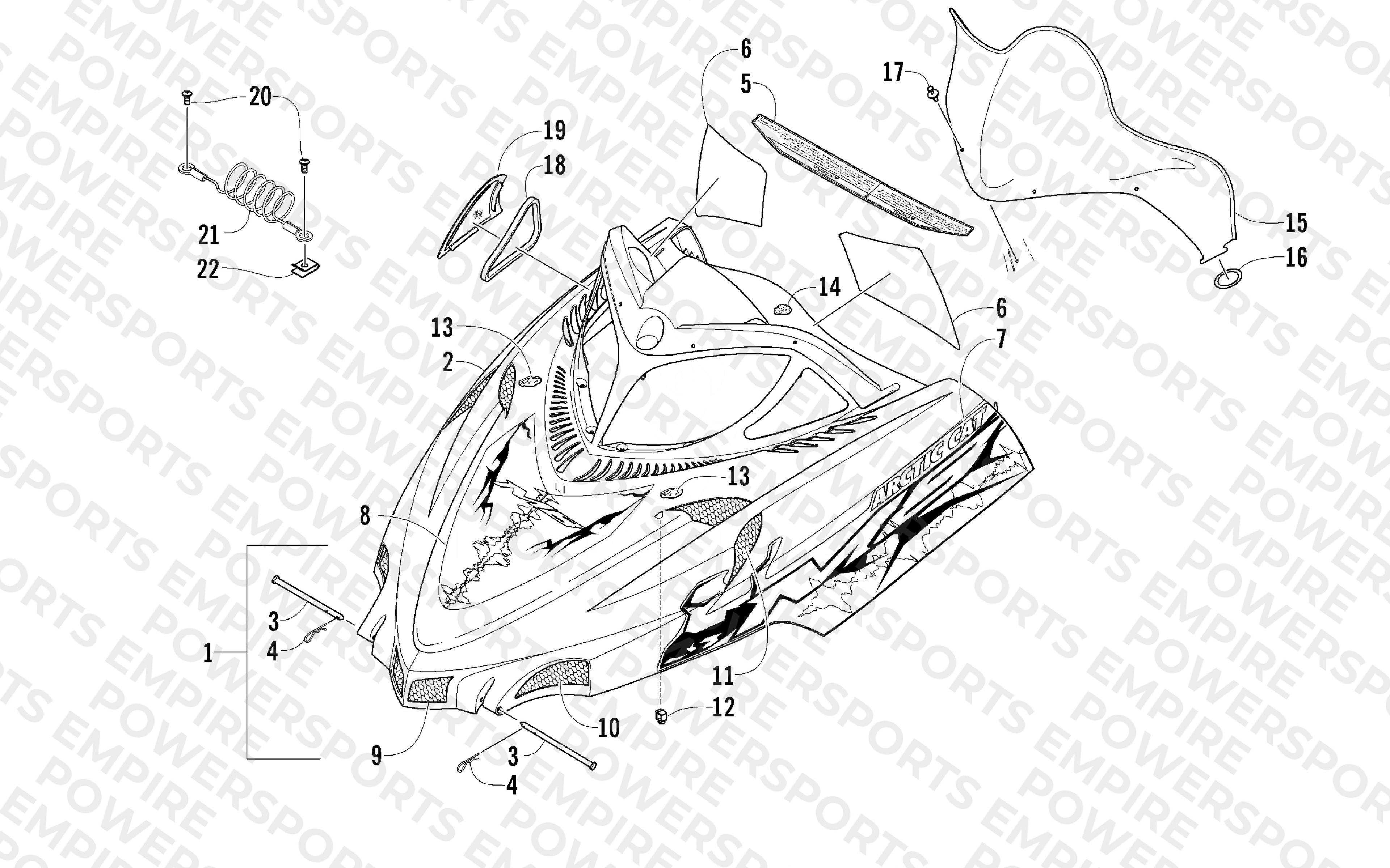 HOOD AND WINDSHIELD ASSEMBLY