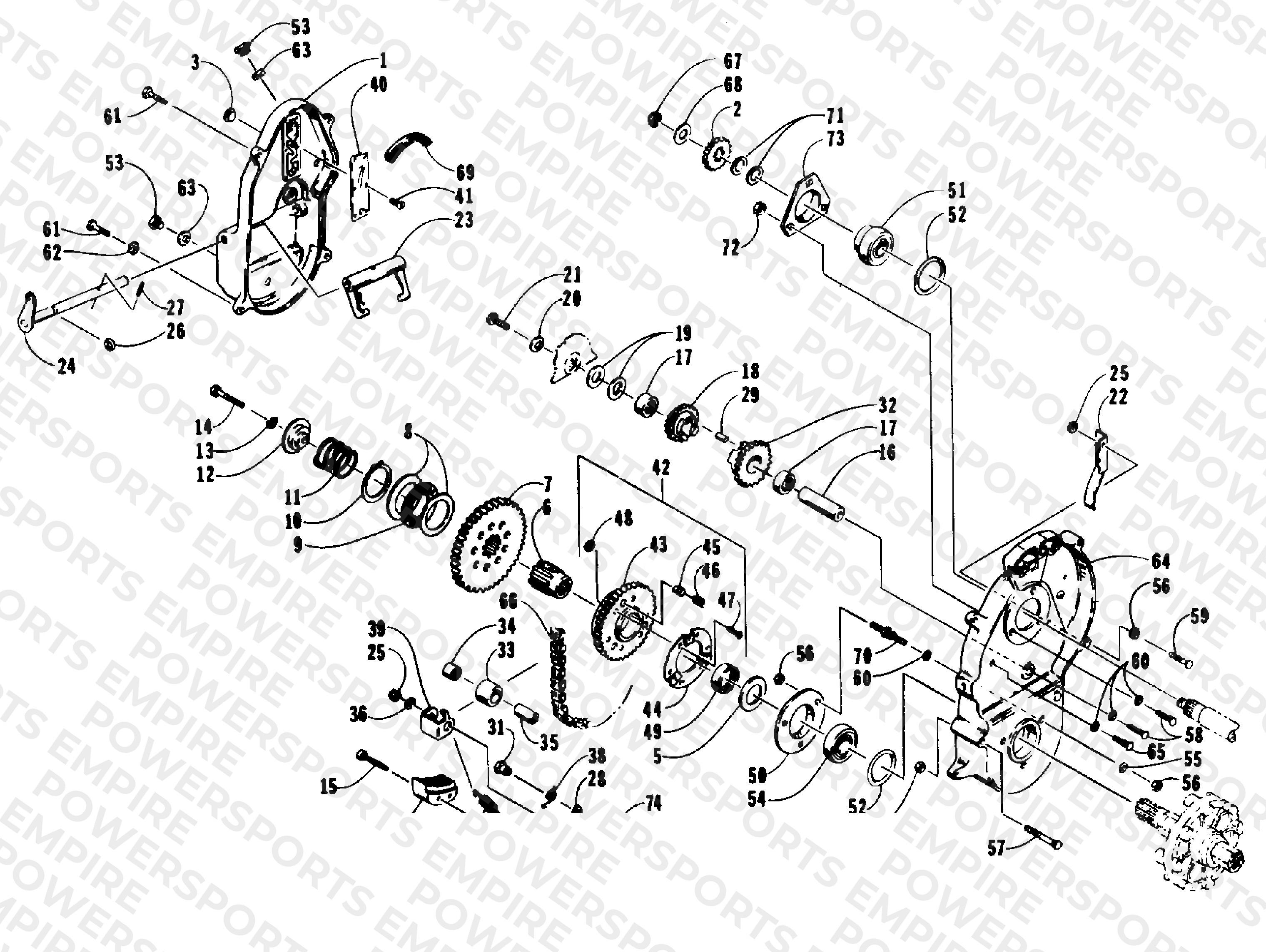DRIVE/REVERSE DROPCASE ASSEMBLY