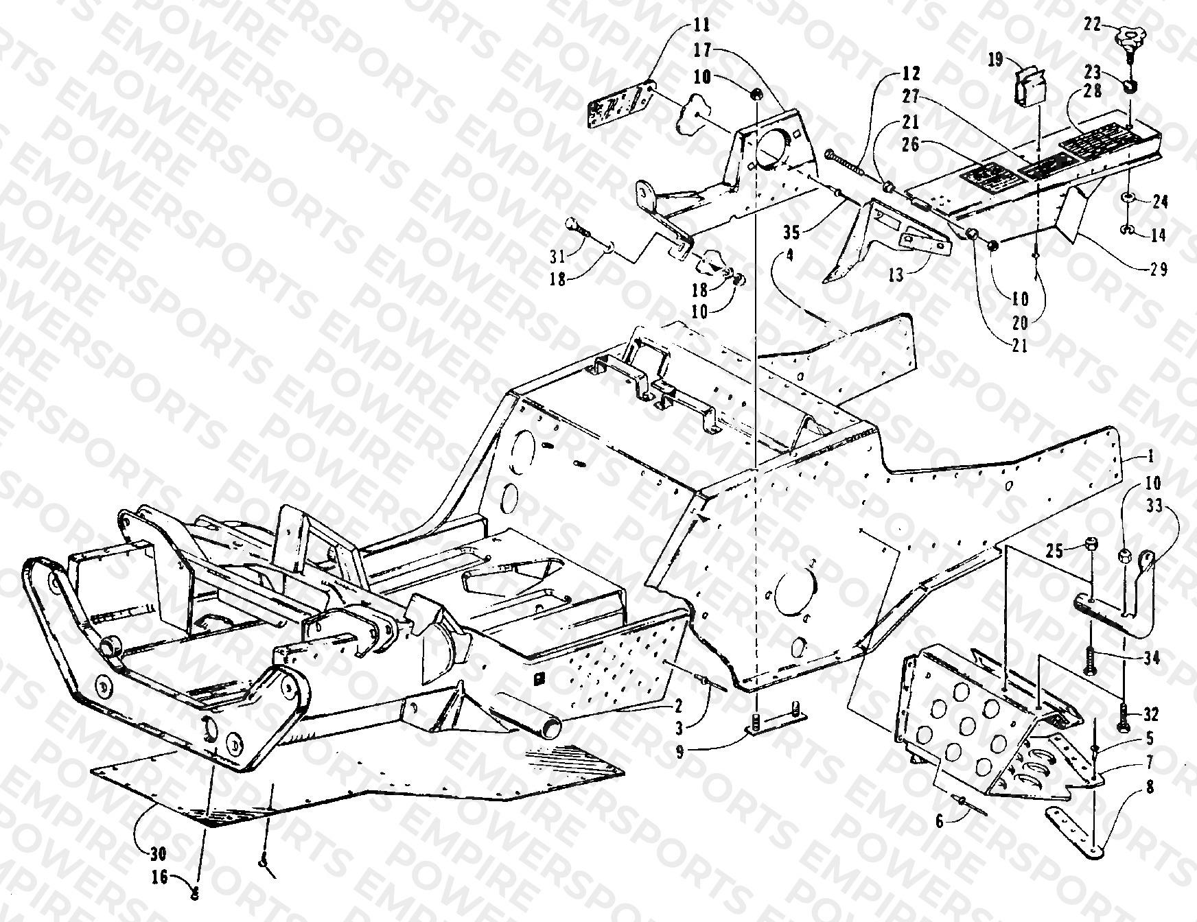 FRONT FRAME, FOOTREST, AND GUARD ASSEMBLIES