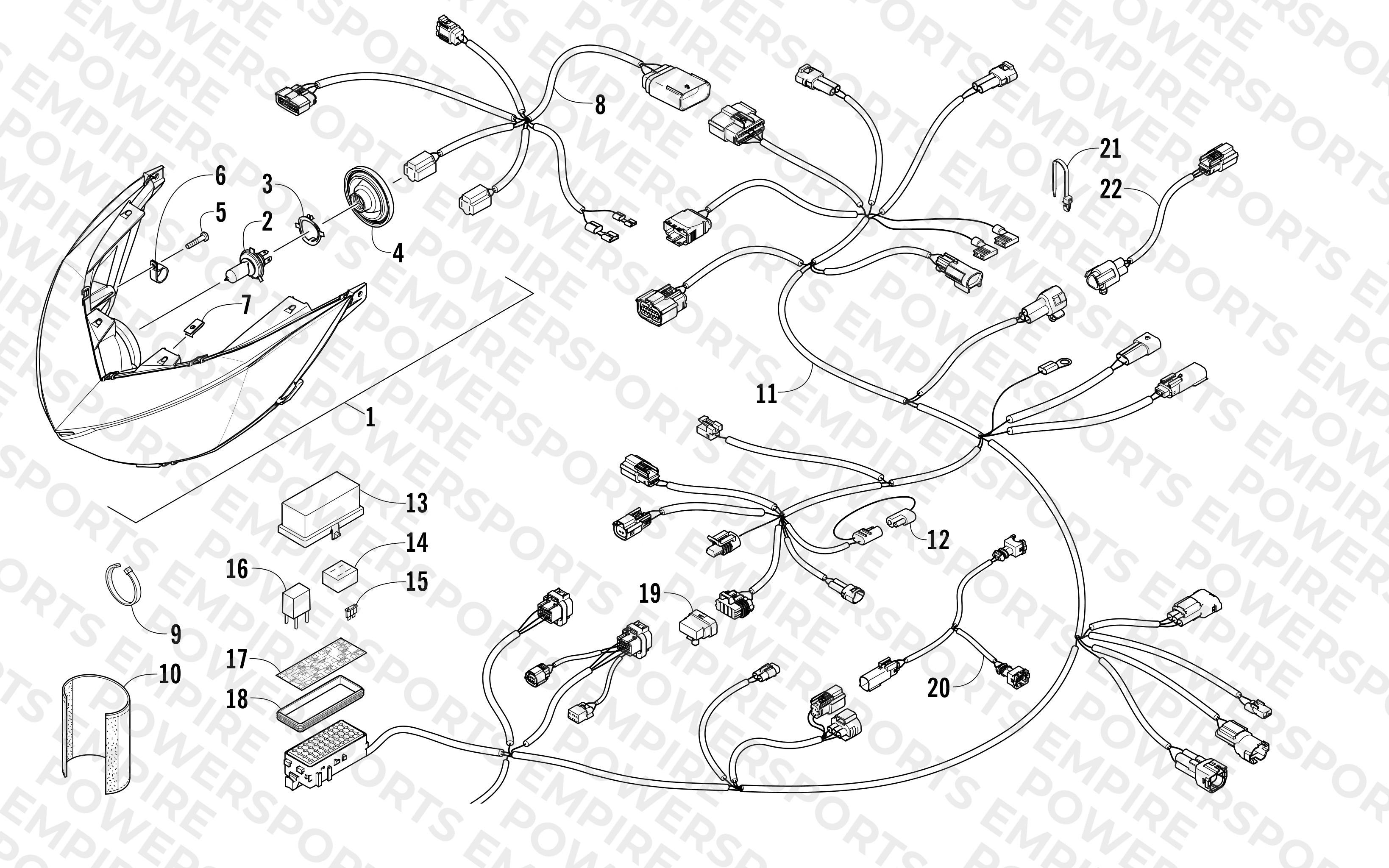 HEADLIGHT AND WIRING ASSEMBLIES