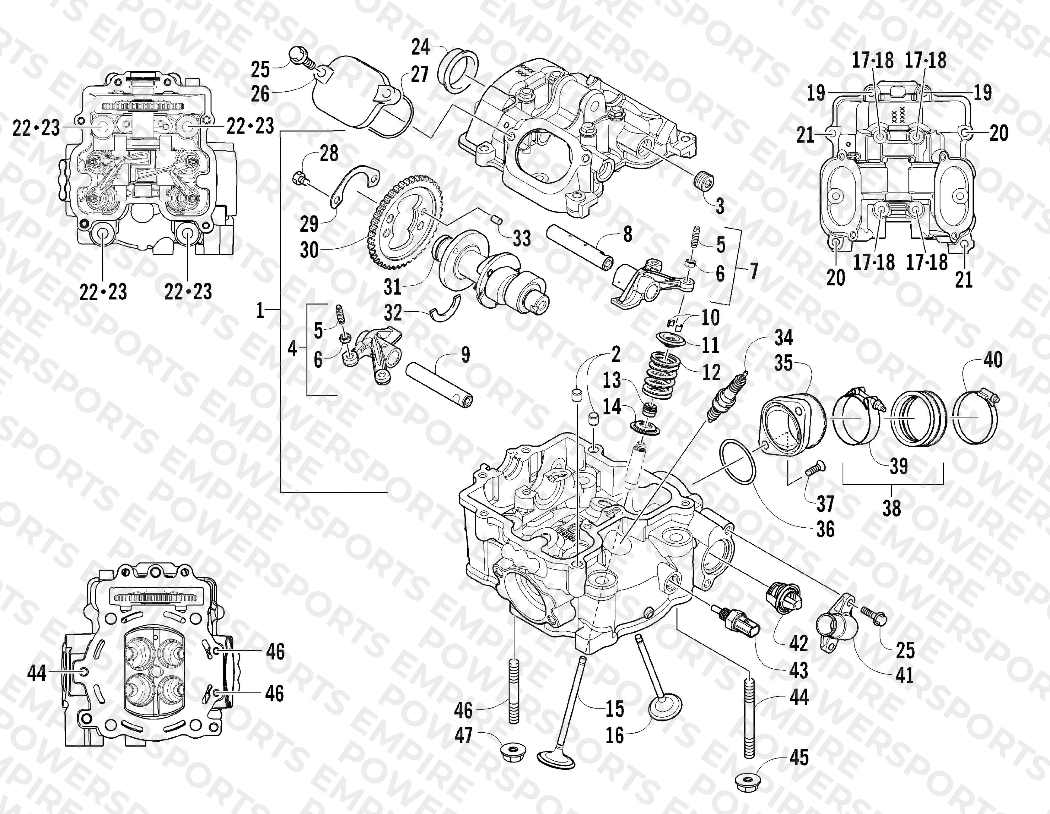 CYLINDER HEAD AND CAMSHAFT/VALVE ASSEMBLY