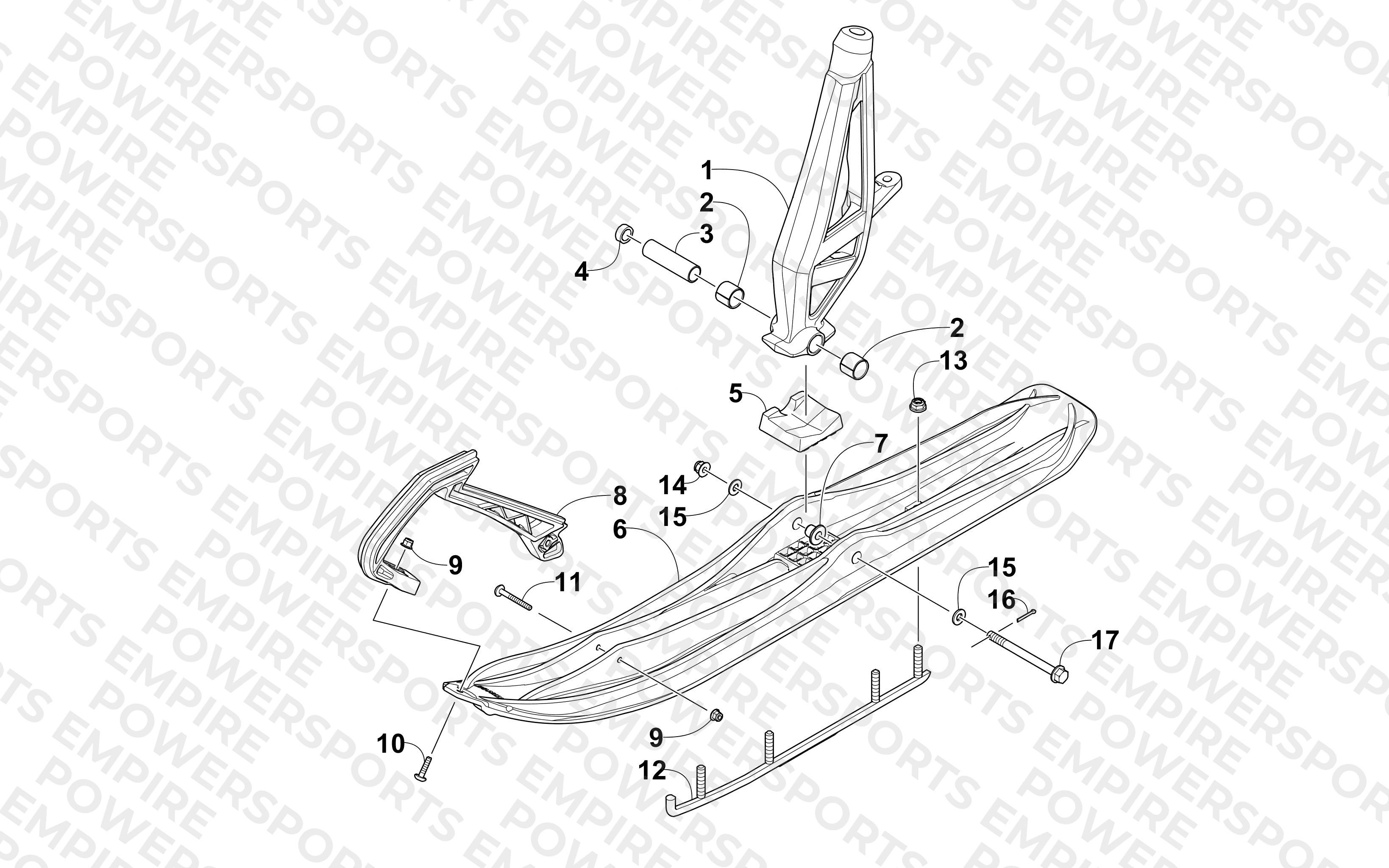 SKI AND SPINDLE ASSEMBLY