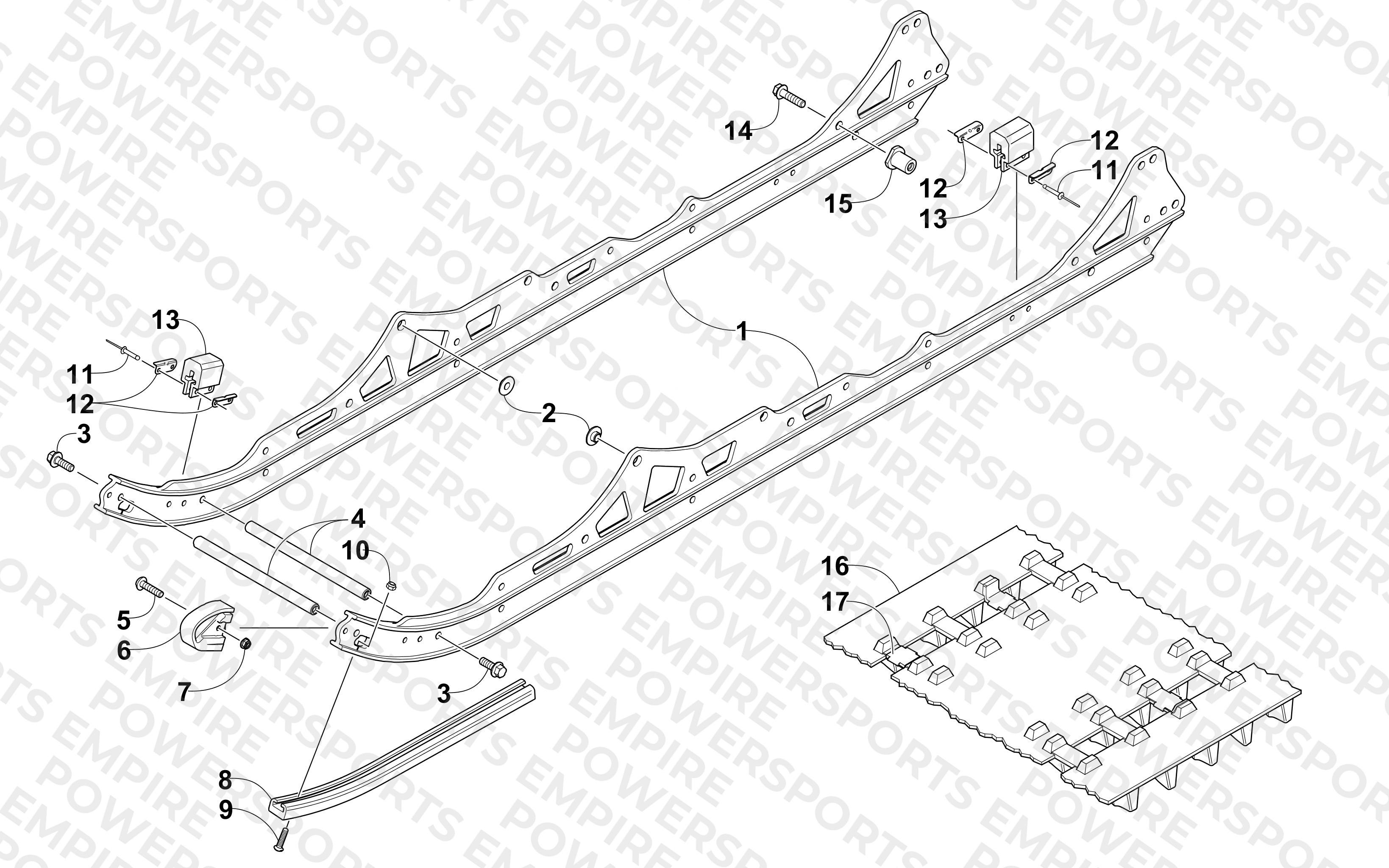 SLIDE RAIL AND TRACK ASSEMBLY
