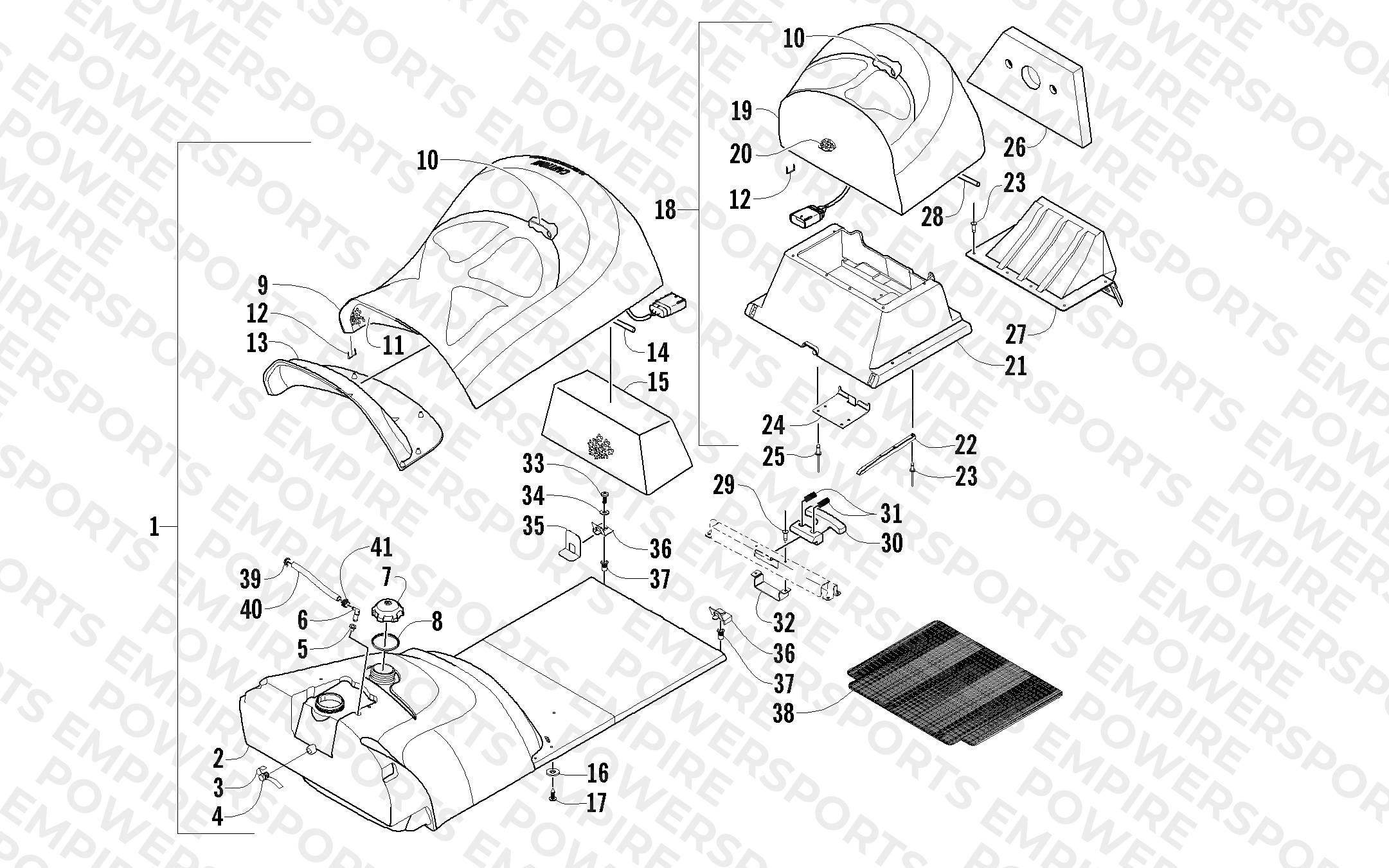 GAS TANK AND SEAT ASSEMBLY